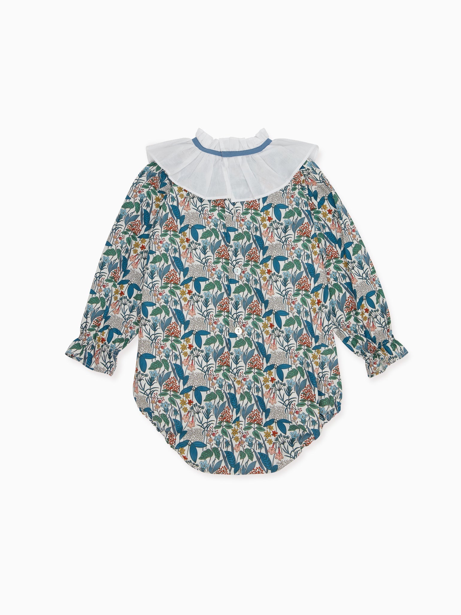 Teal Floral Odisea Baby Girl Romper