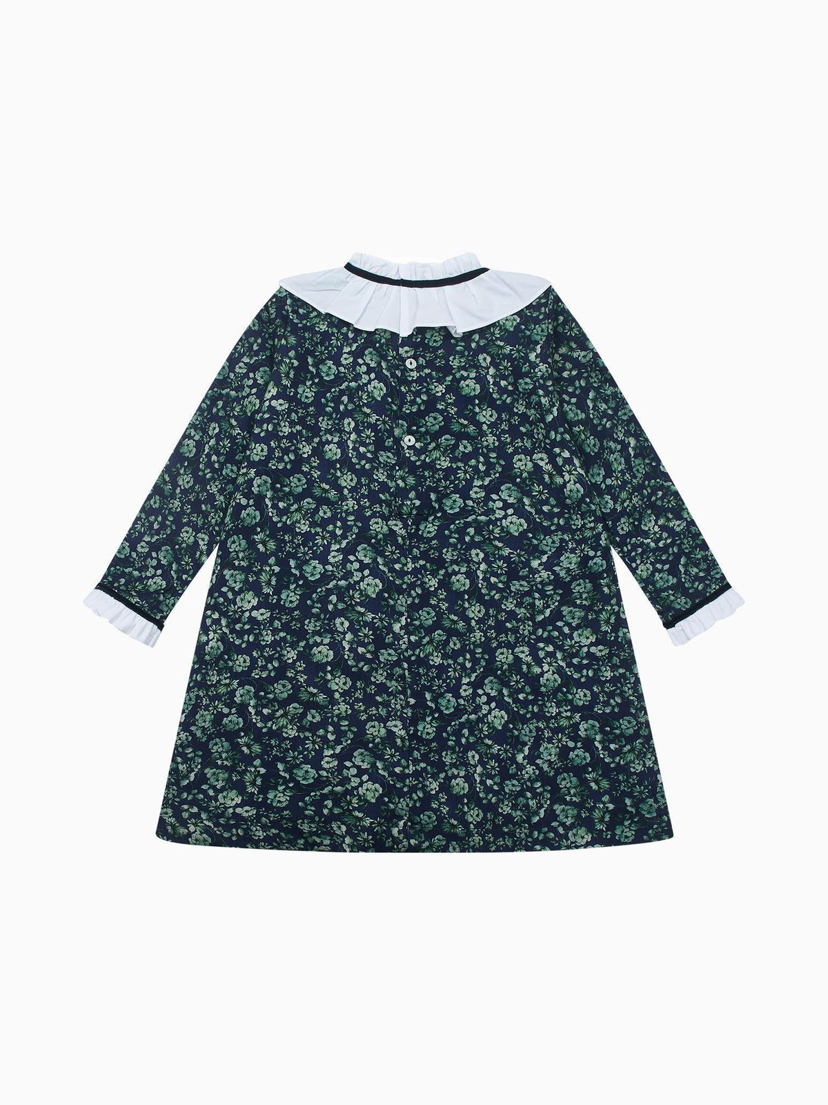 Navy & Green Floral Odisea Girl A-Line Dress