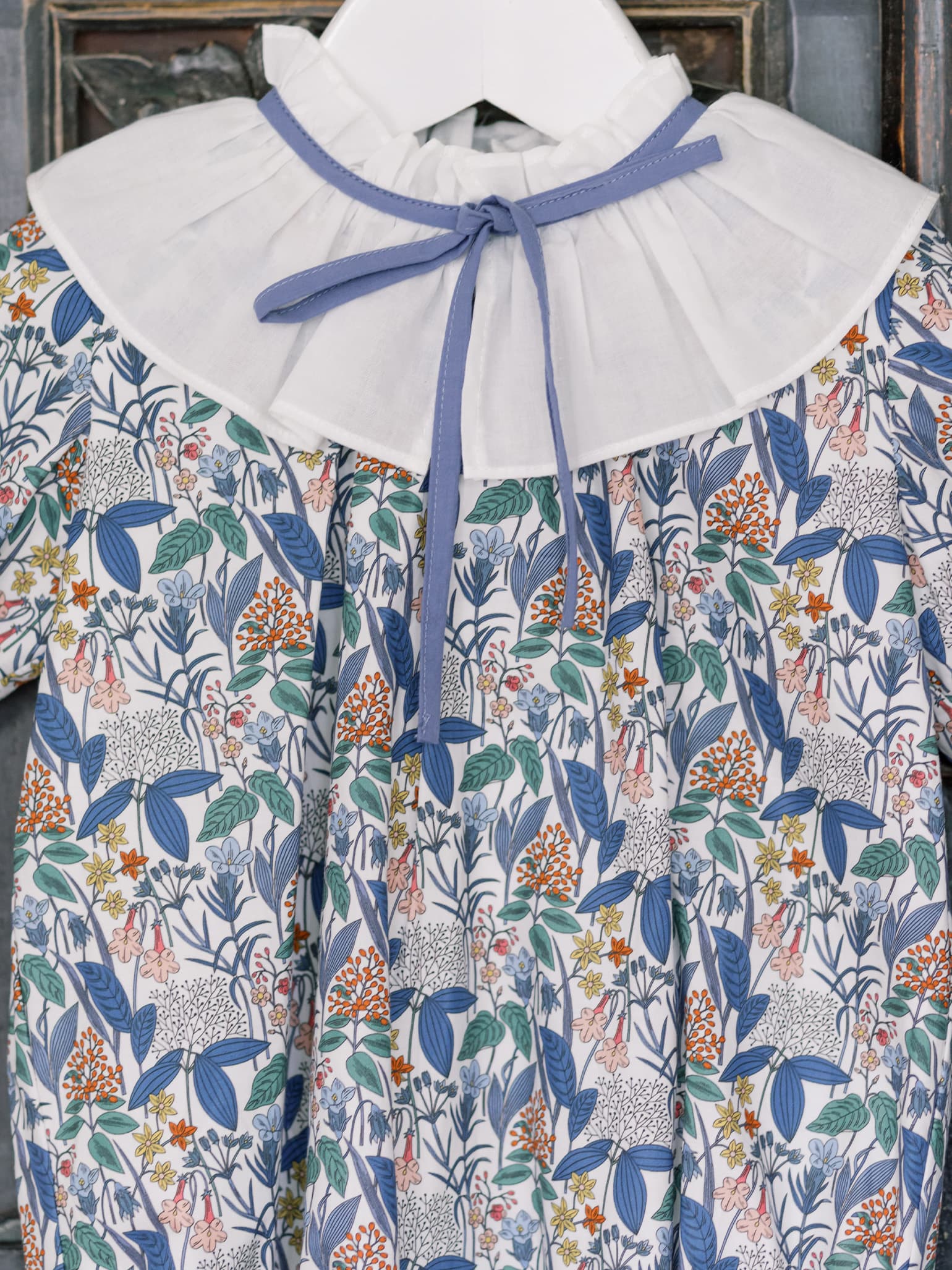 Teal Floral Odisea Baby Girl Romper