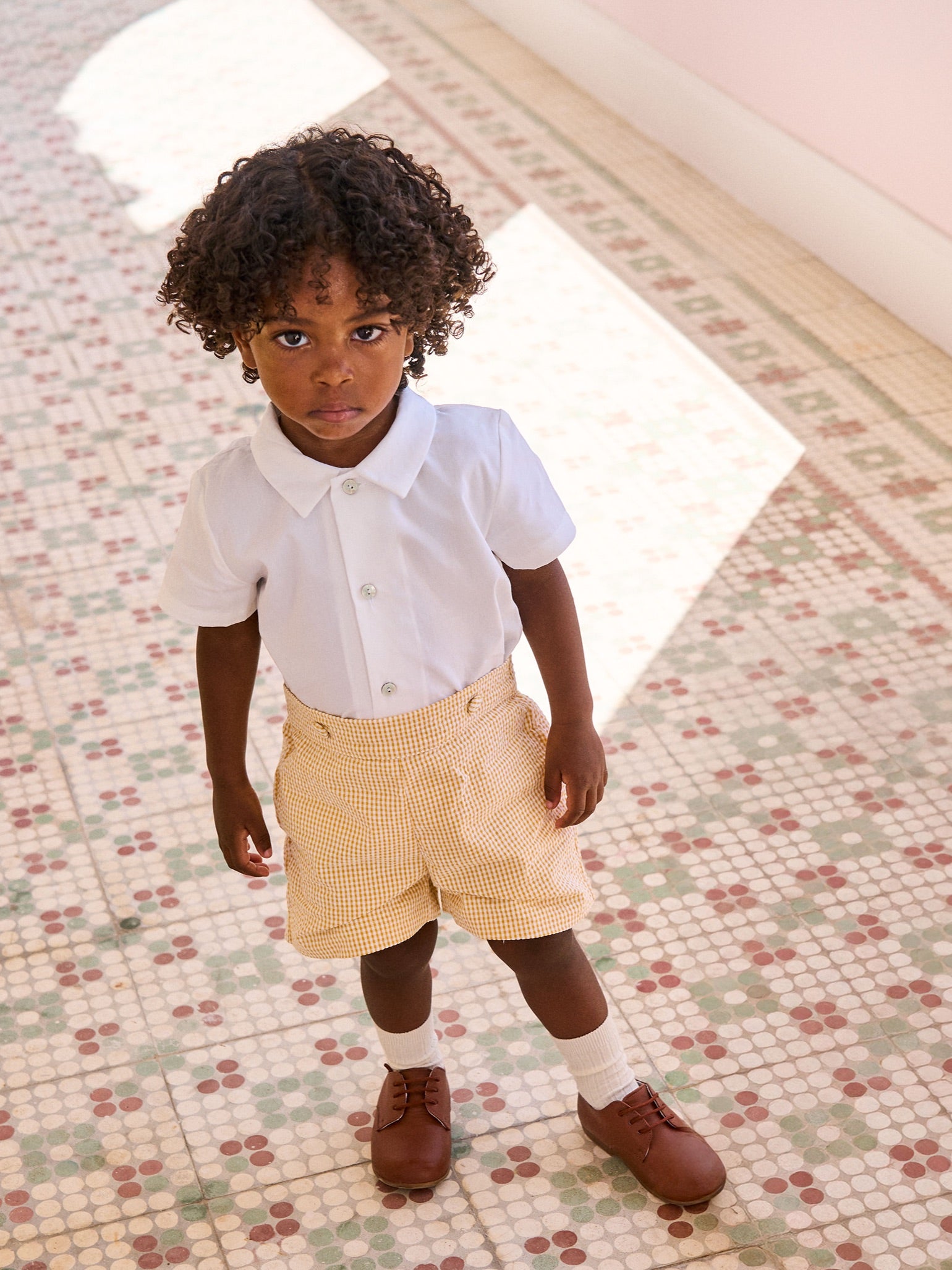Yellow Gingham Oliver Baby Boy Set