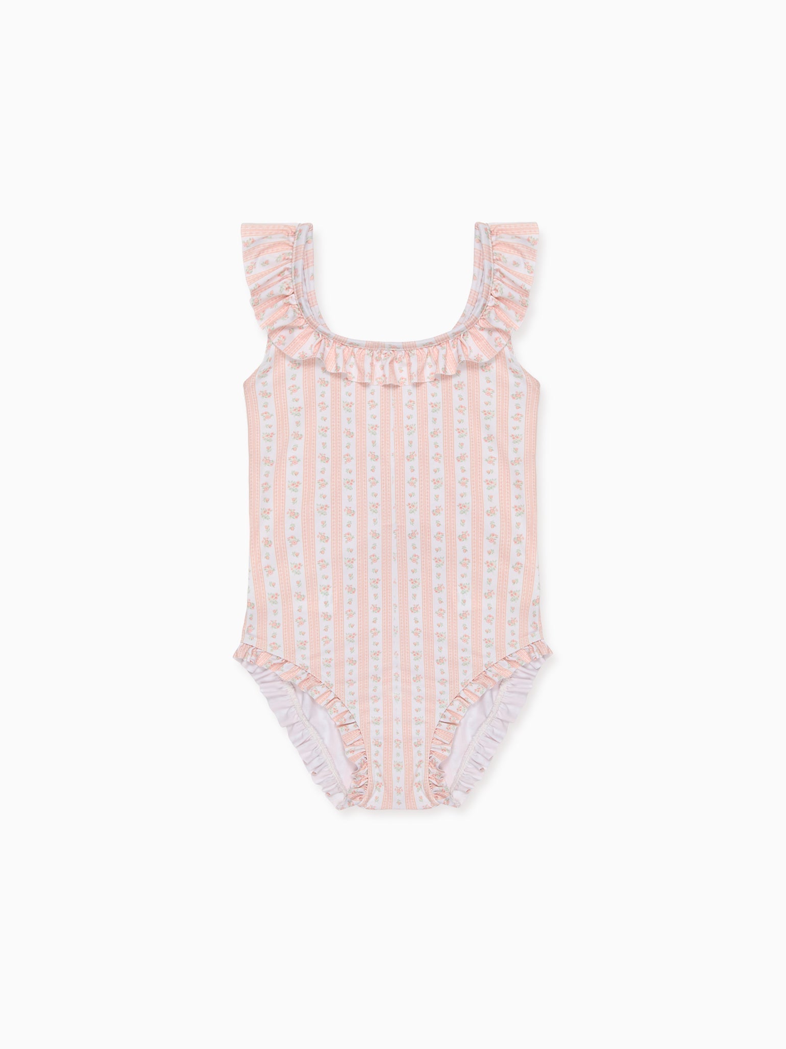 Pink Floral Stripe Opal Girl Swimsuit