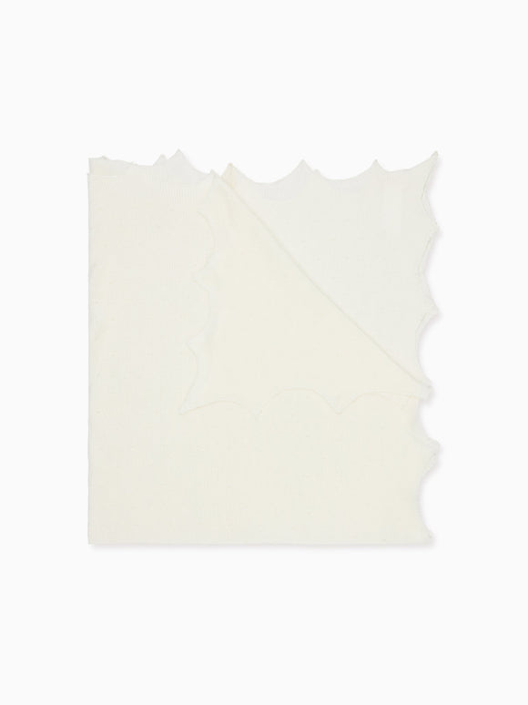 Ivory Openwork Cotton Baby Blanket