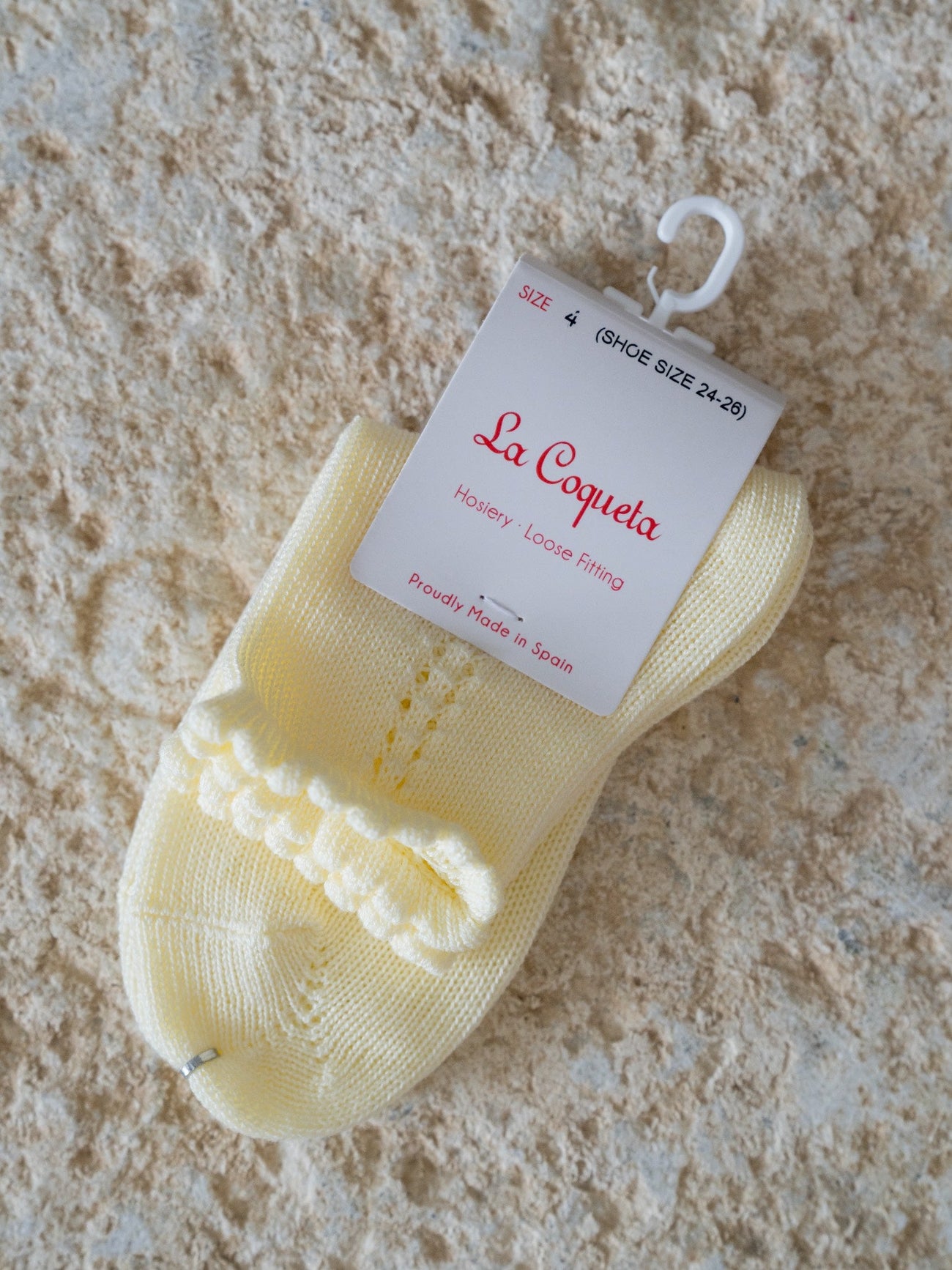 Pale Yellow Openwork Short Socks