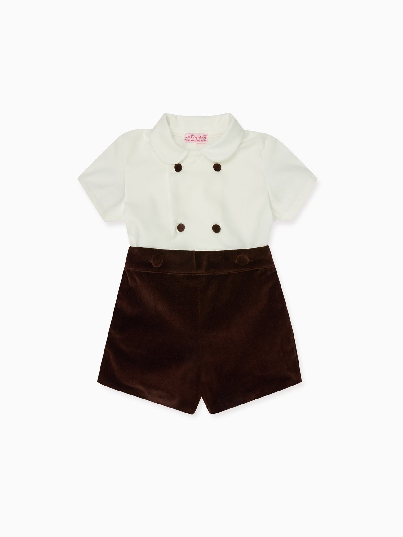 Chocolate Otto Velvet Baby Boy Set
