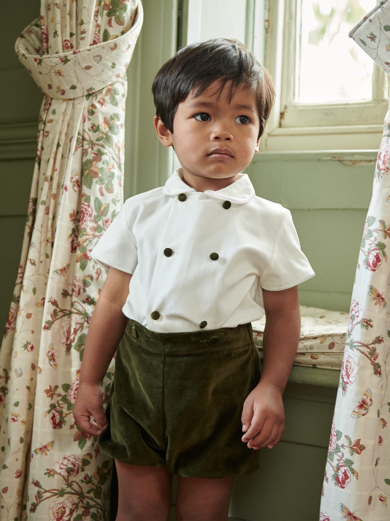 Green Otto Velvet Baby Boy Set