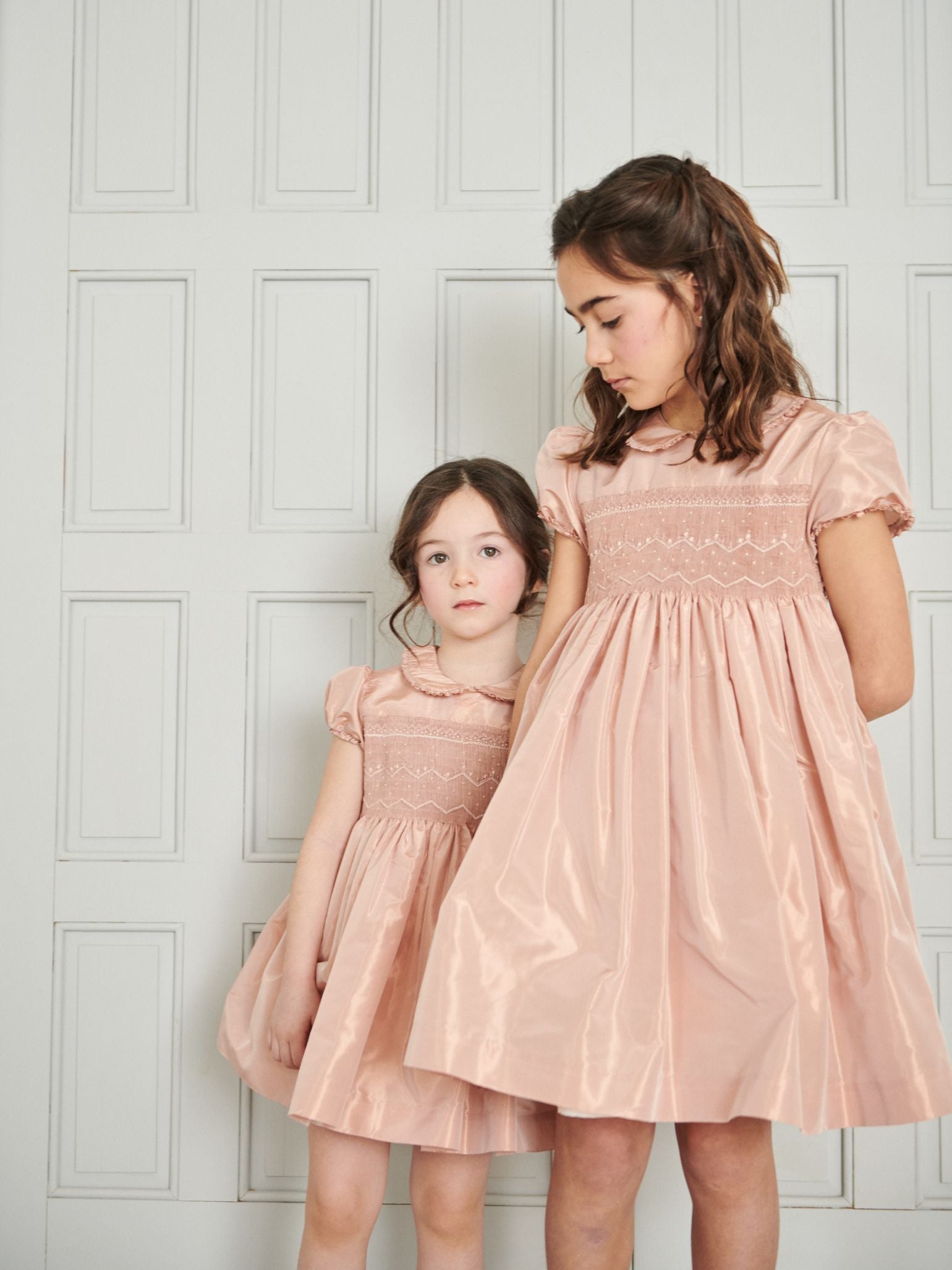 Blush Eleanor Silk Ceremony Girl Hand-Smocked Dress