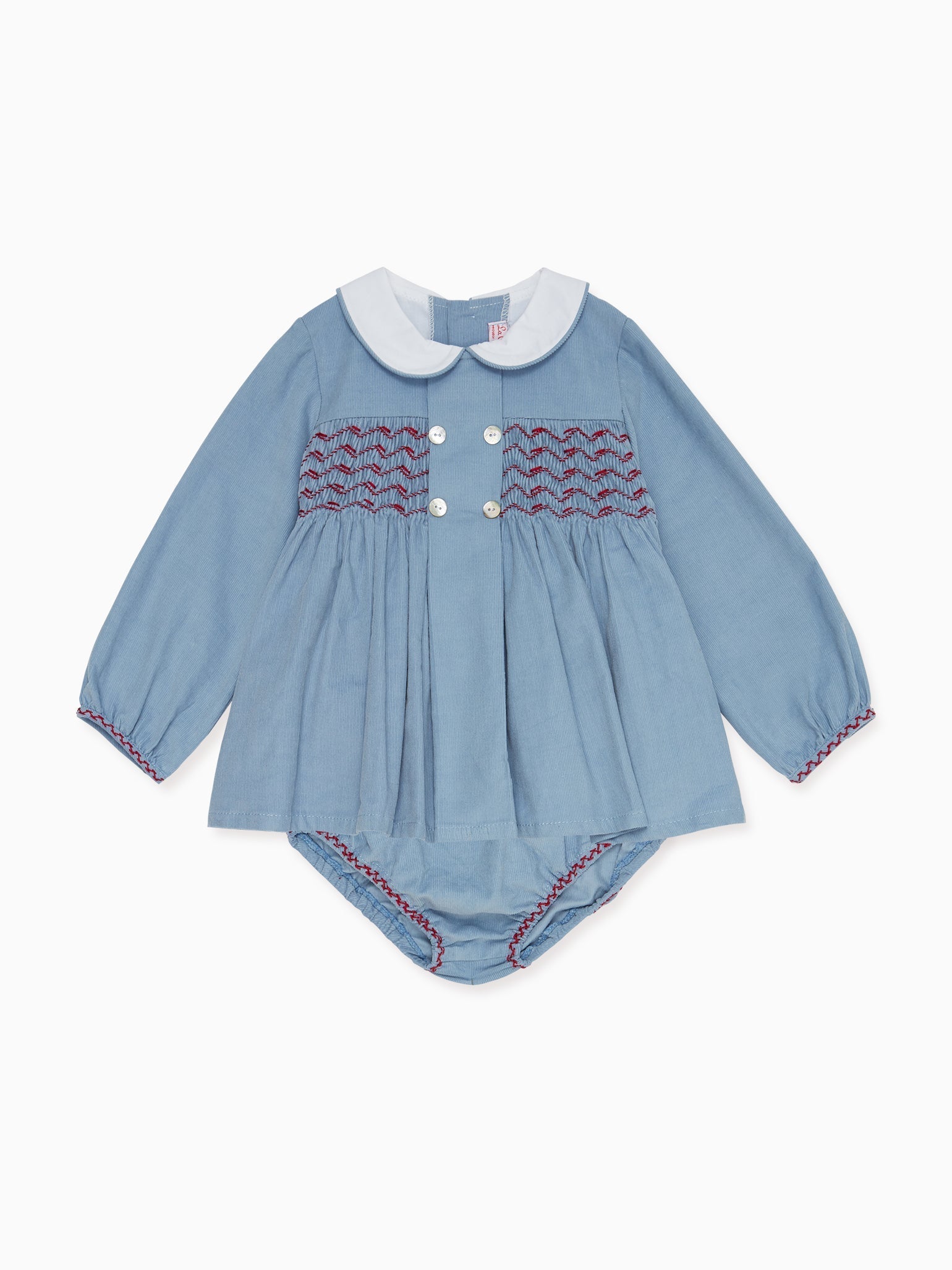 Dusty Blue Pandora Baby Girl Smock Set