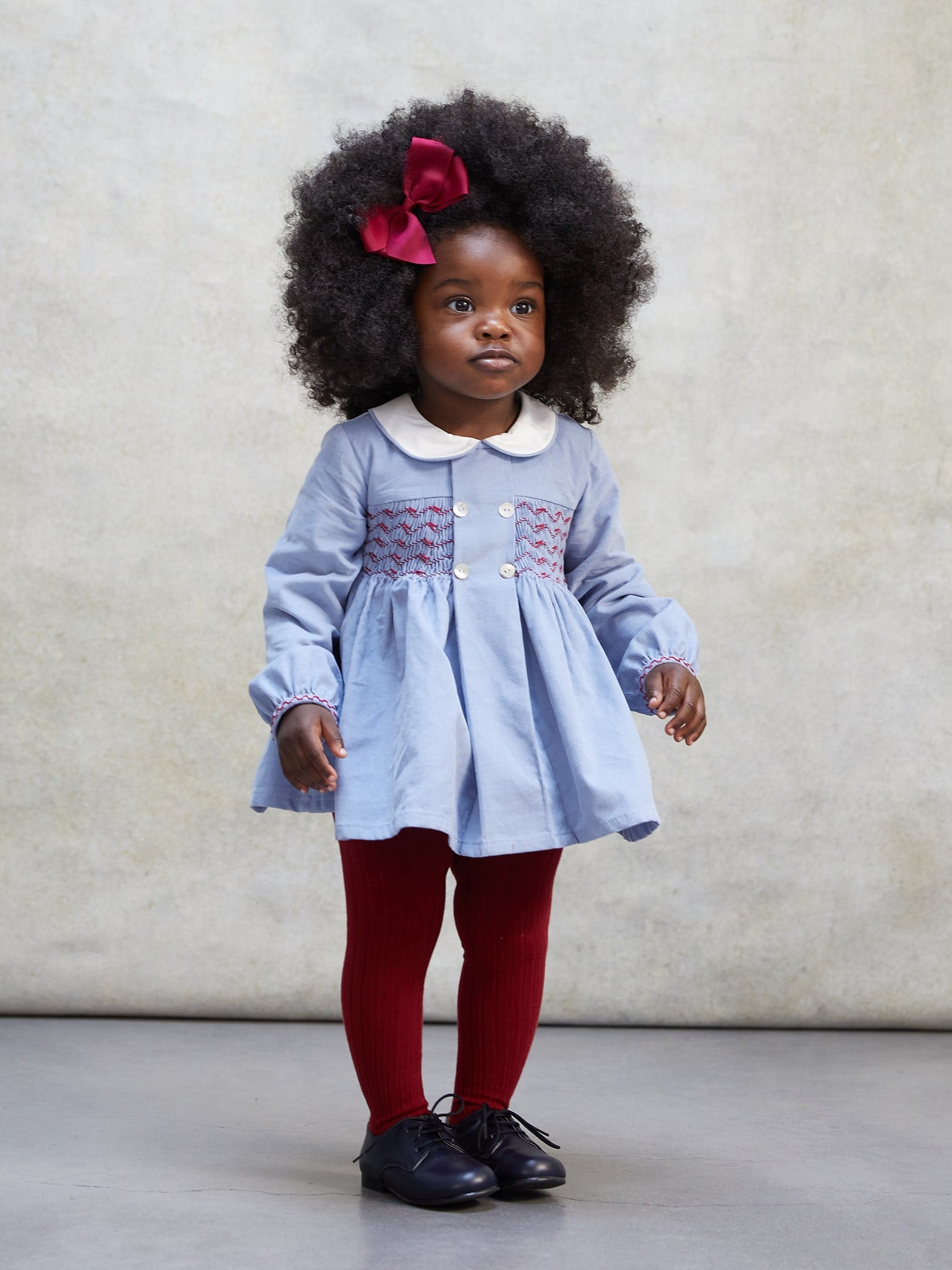 Dusty Blue Pandora Baby Girl Smock Set