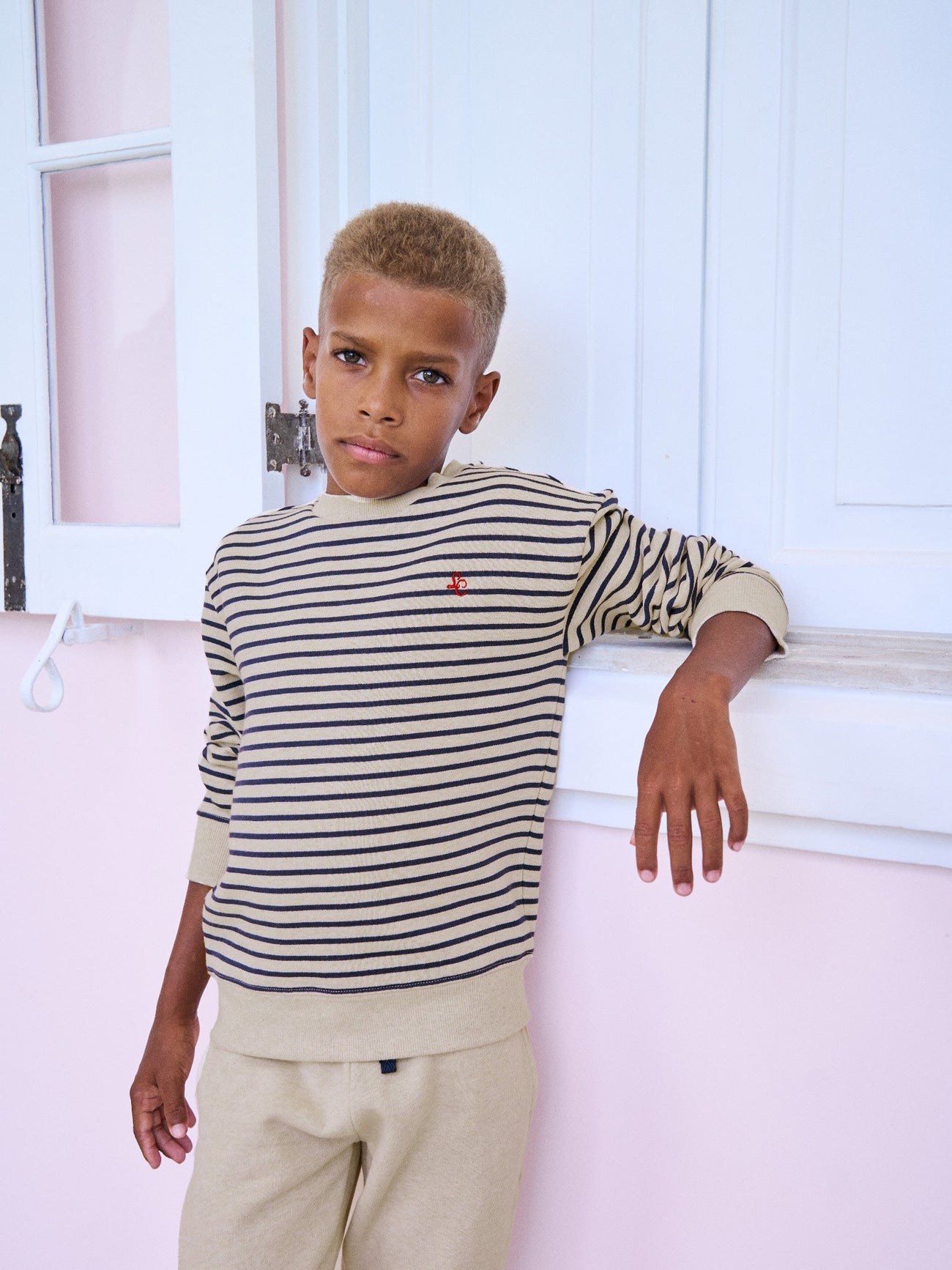 Navy Stripe Pernille Kids Sweatshirt