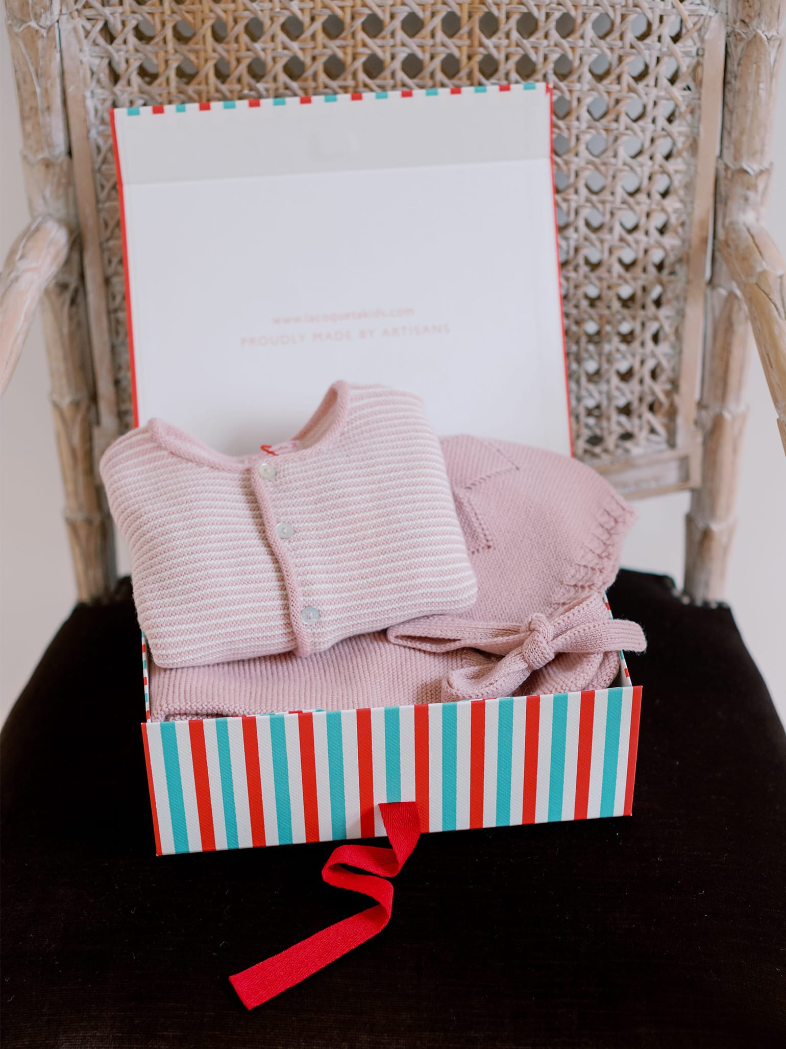 Pink Pinto Merino Baby Girl Gift Box Set