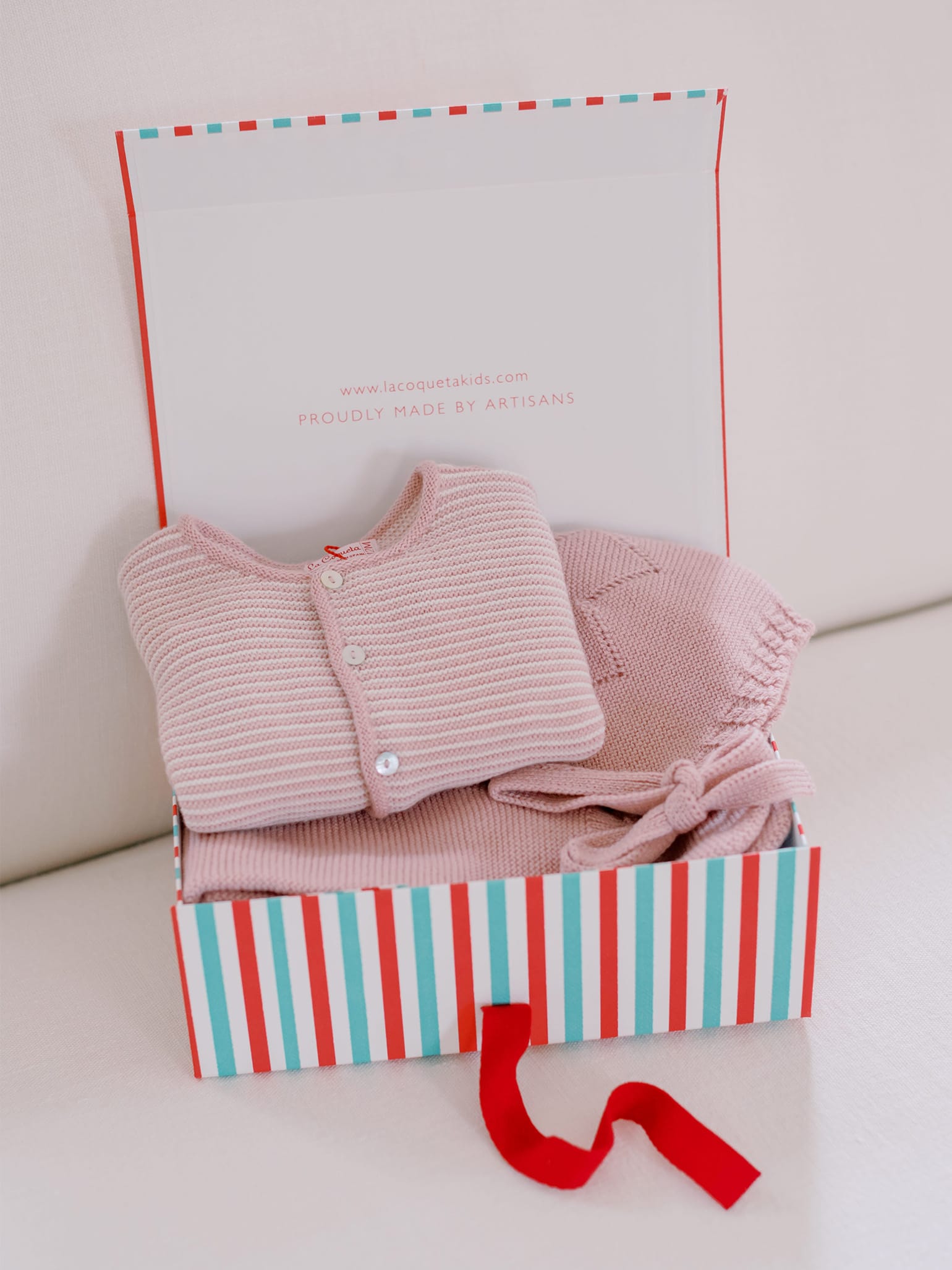 Pink Pinto Merino Baby Girl Gift Box Set