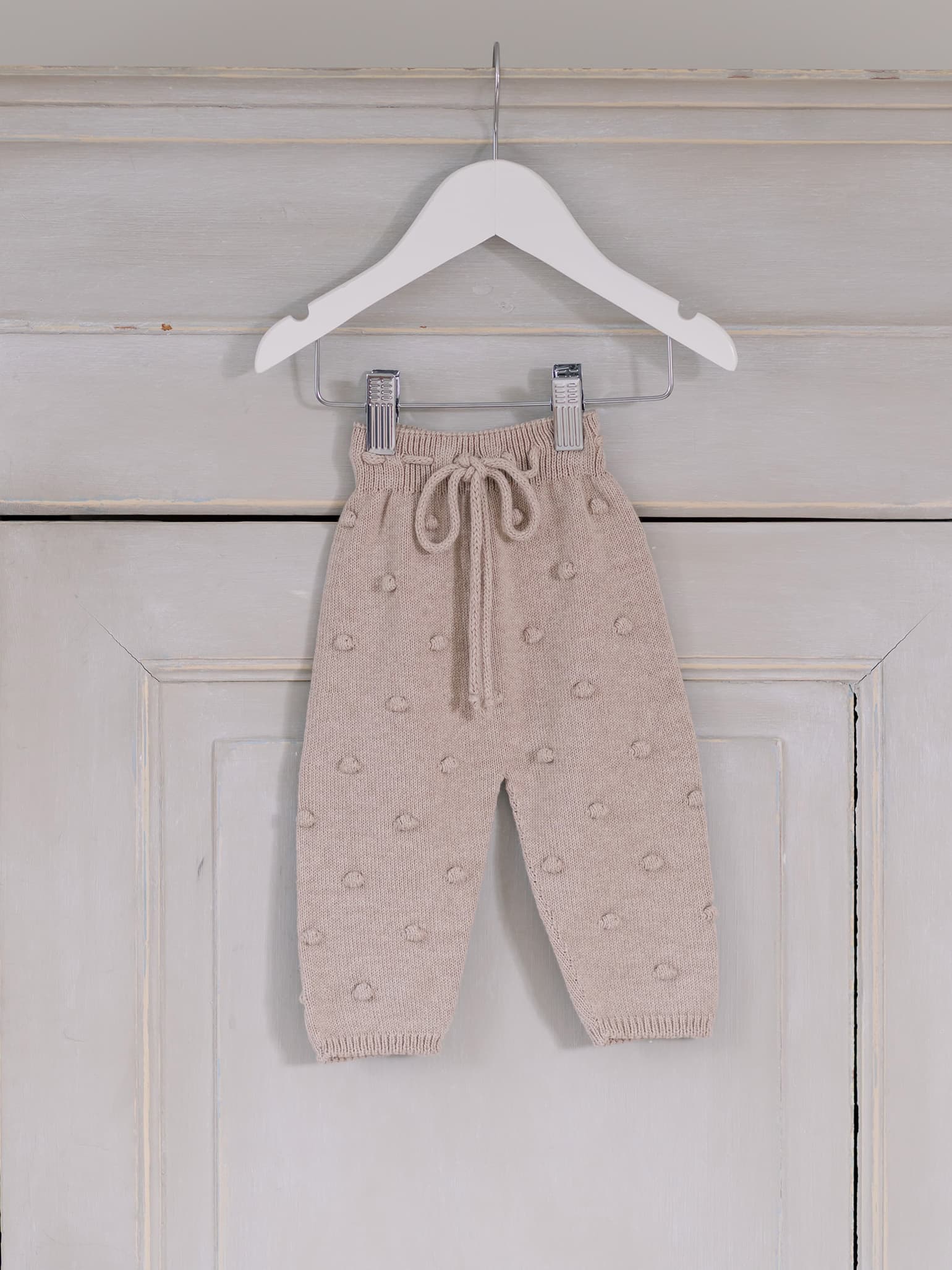 Taupe Porcia Cotton Baby Knitted Trousers