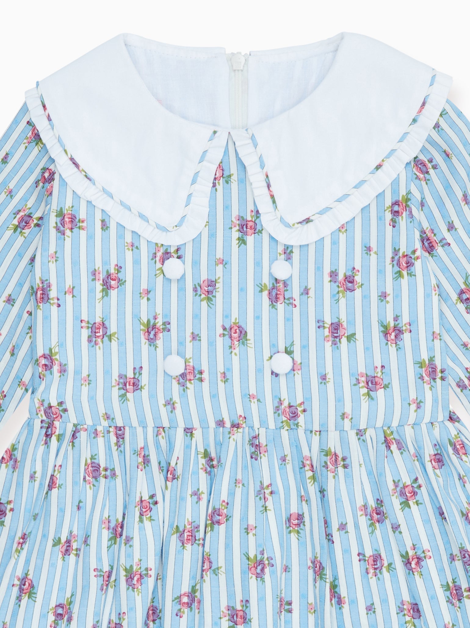 Blue Stripe Provenza Girl Fit And Flare Dress