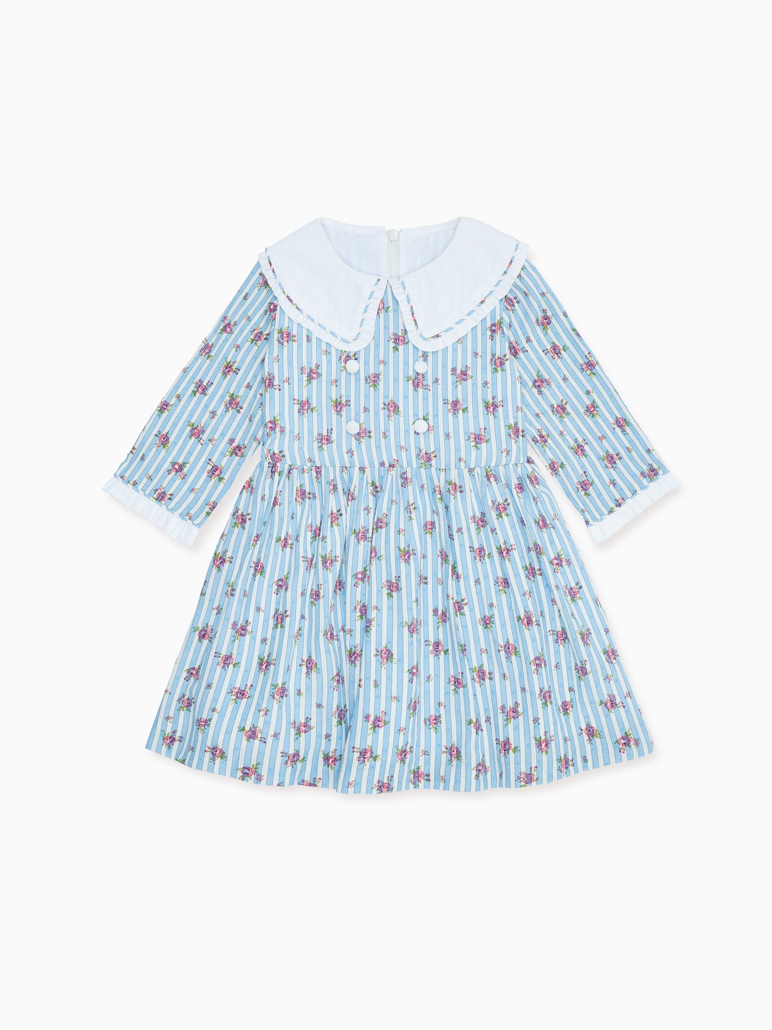 Blue Stripe Provenza Girl Fit And Flare Dress