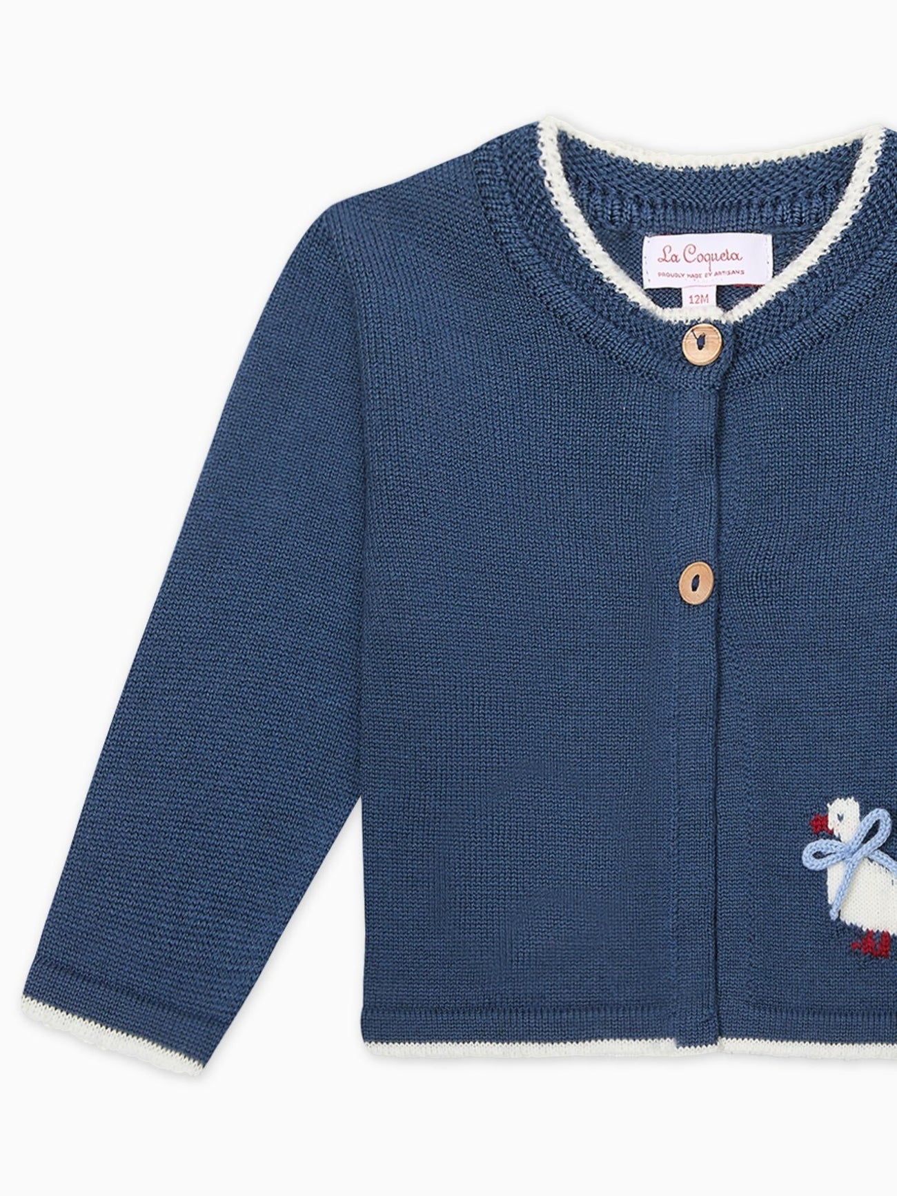 Petrol Blue Rain Merino Baby Cardigan