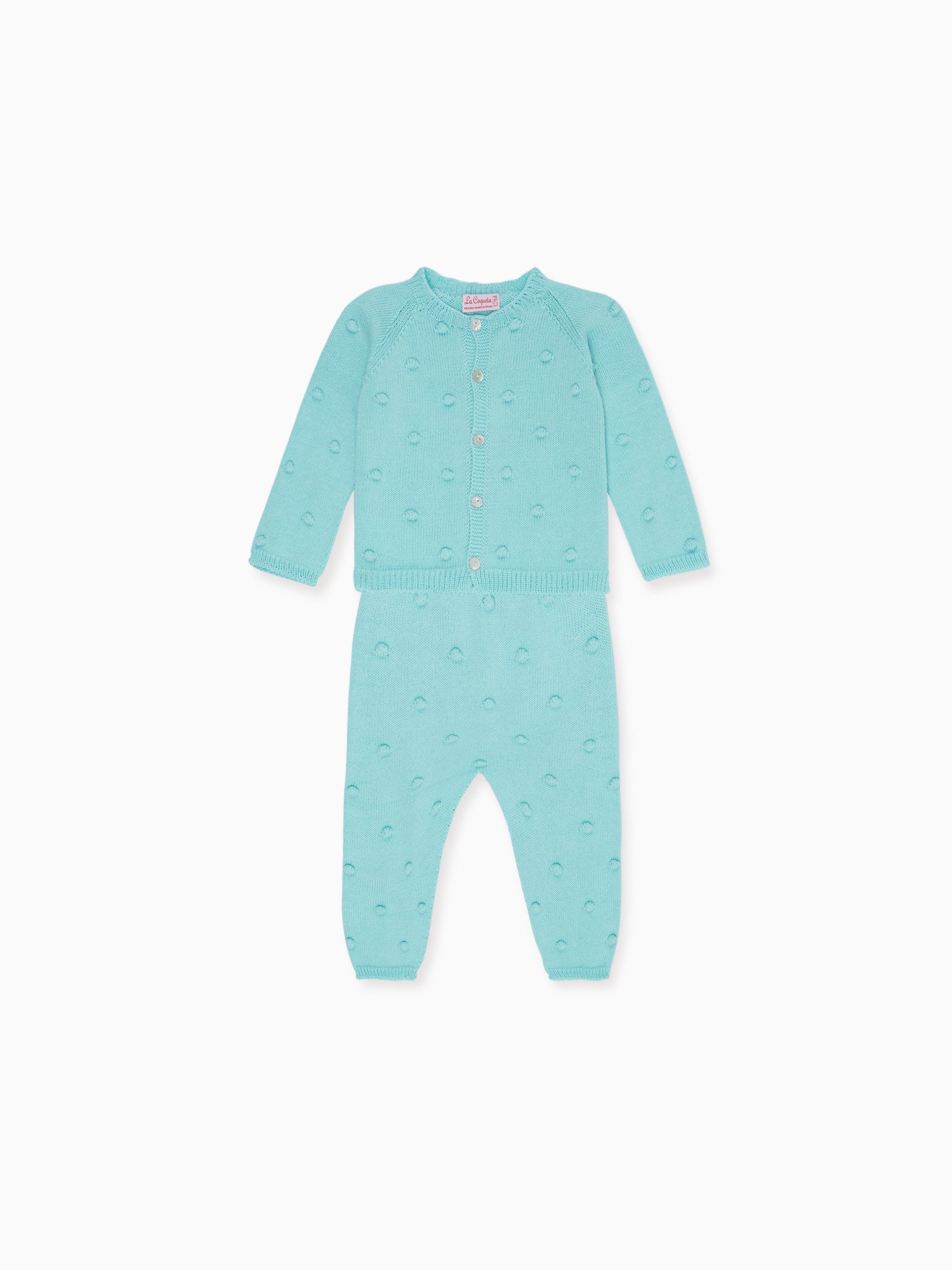 Aqua Ramas Cotton Knitted Baby Set