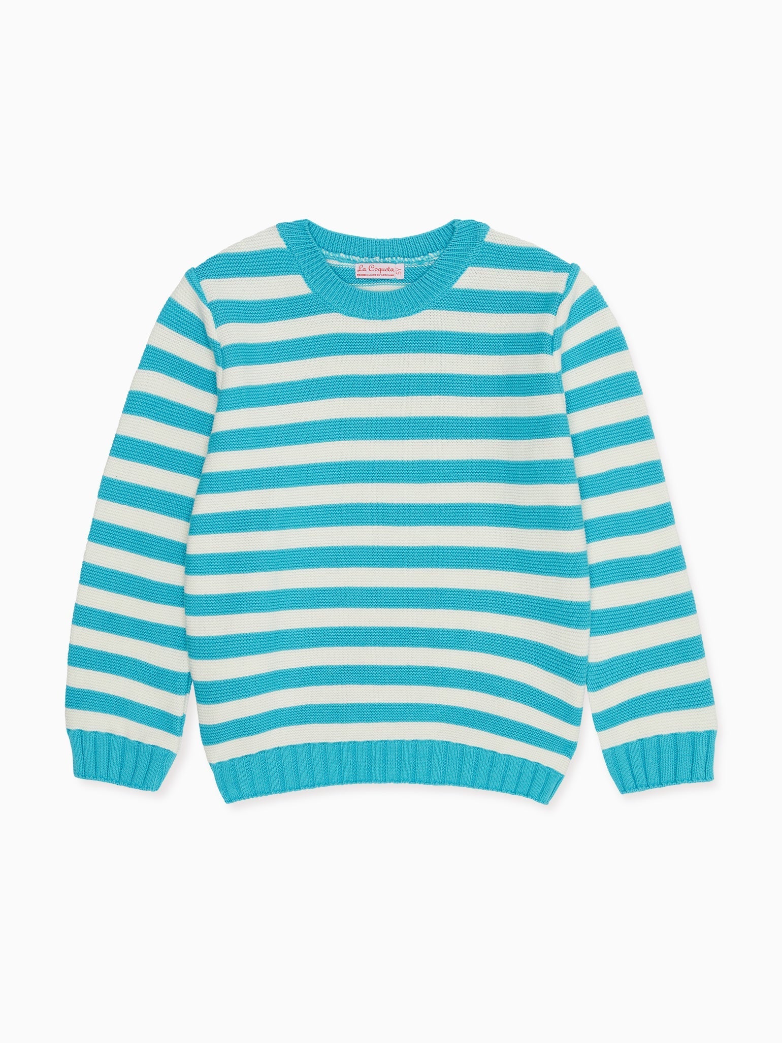 Aqua Stripe Ramon Boy Cotton Jumper