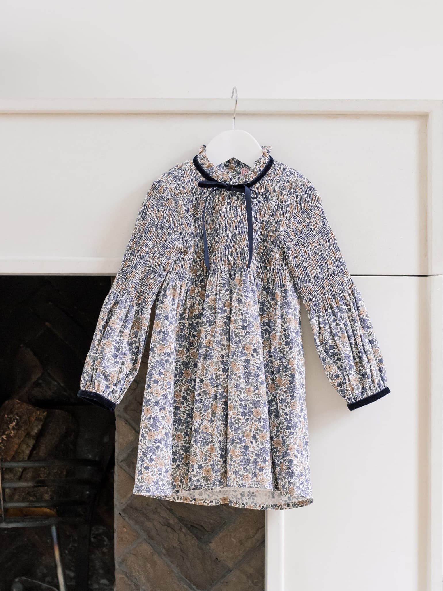 Blue Floral Raya Girl Smock Dress