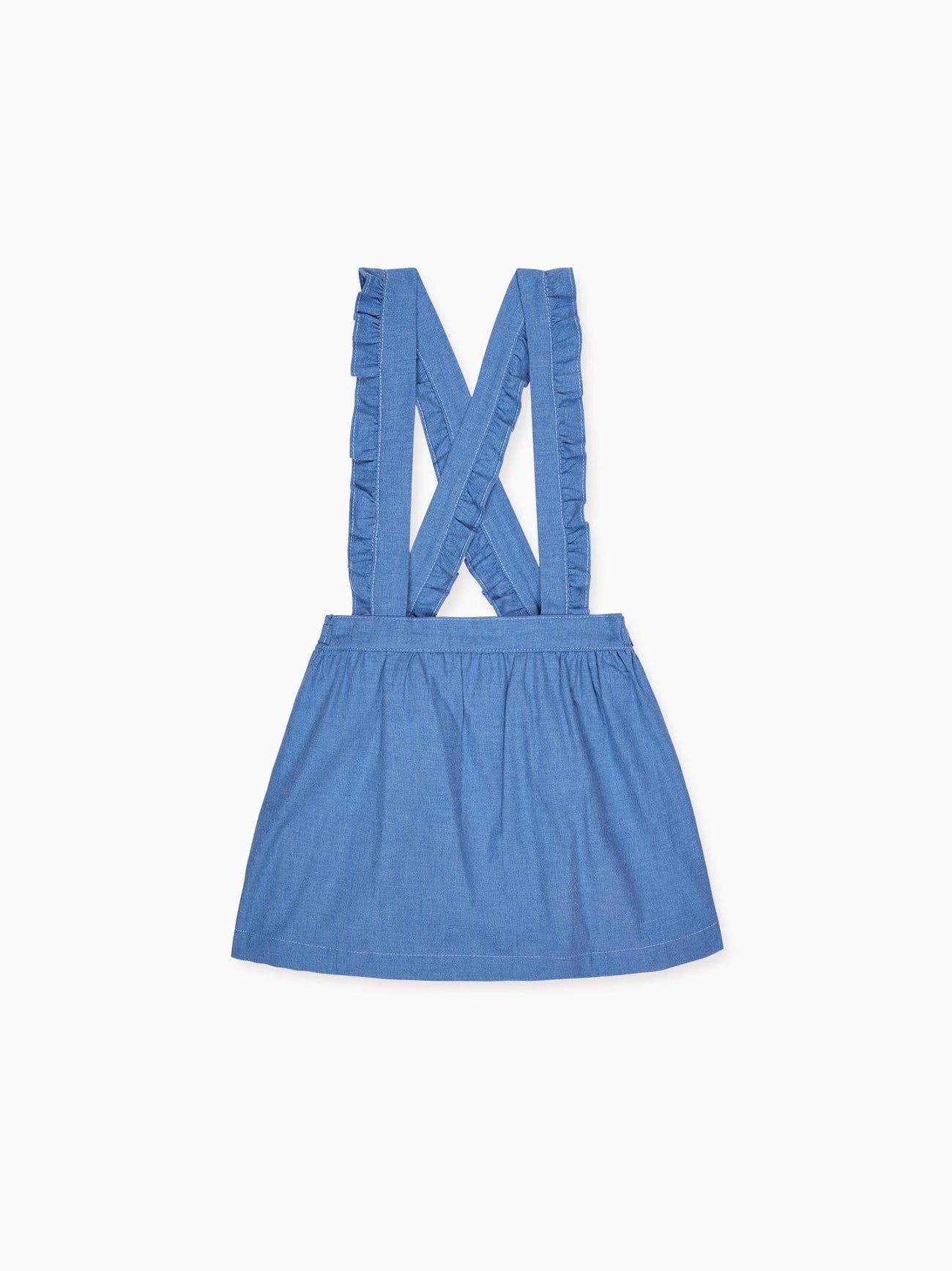 Dusty Blue Reina Girl Pinafore Skirt