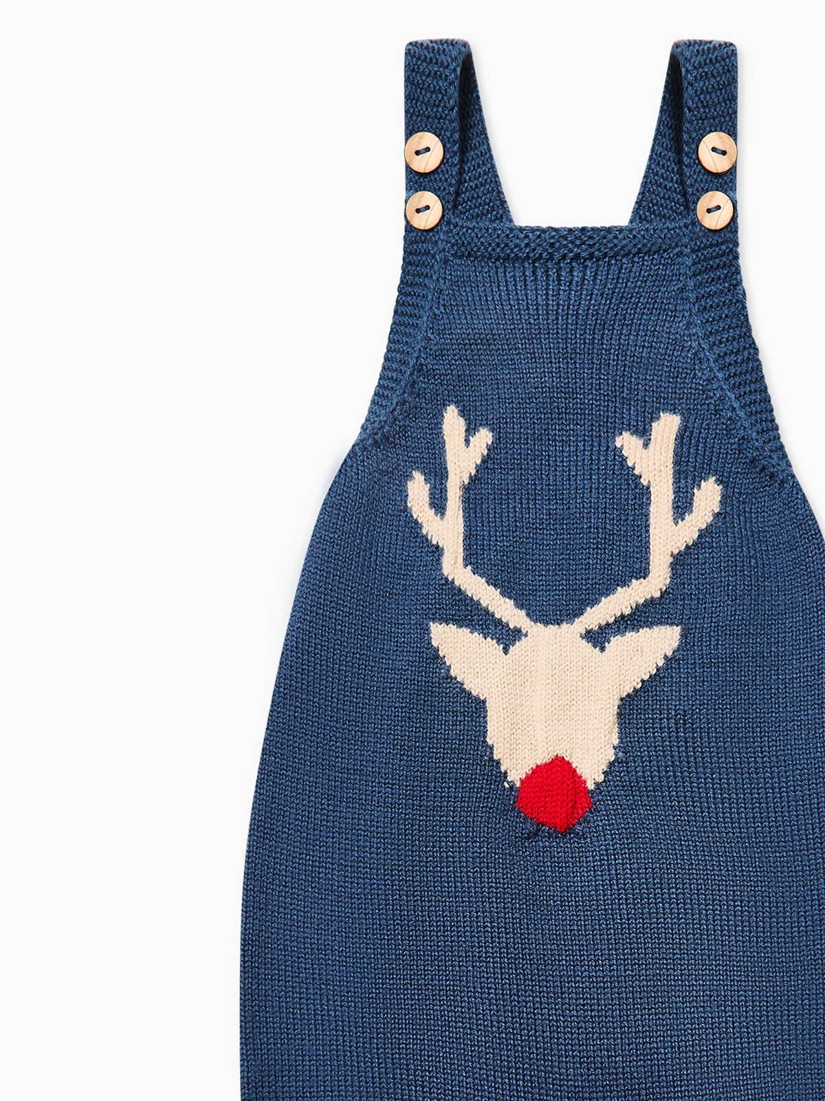 Petrol Blue Reno Merino Baby Knitted Dungarees
