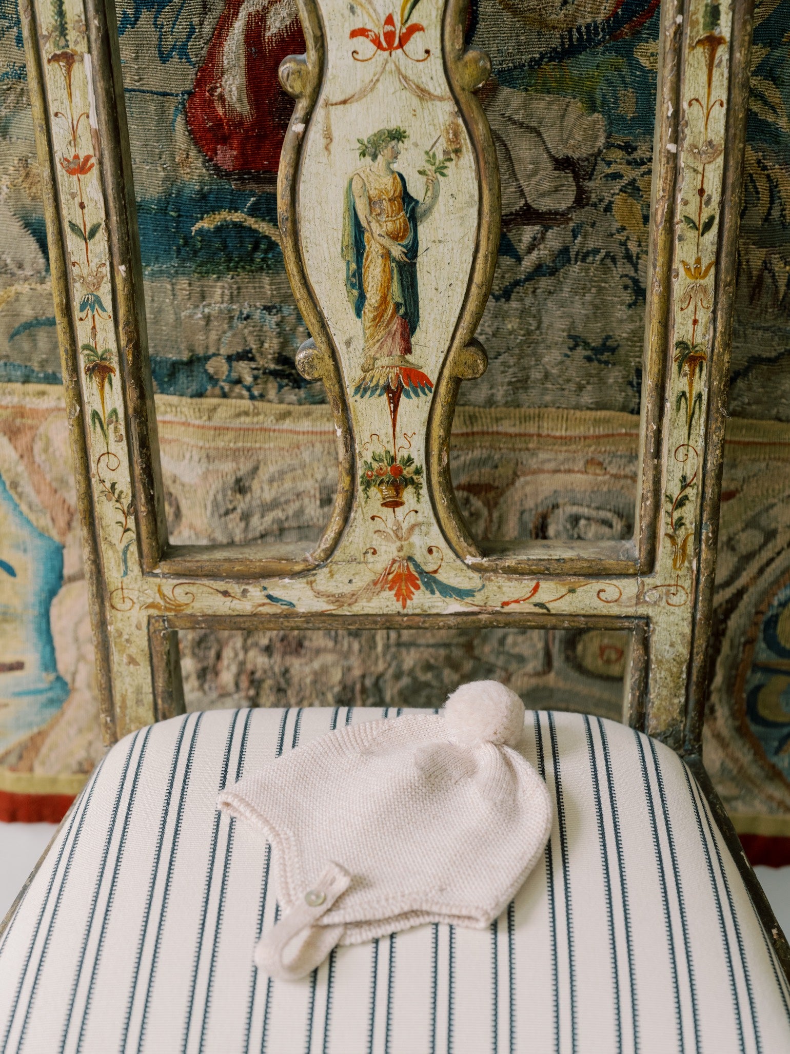 Oatmeal Melange Renta Merino Baby Knitted Bonnet