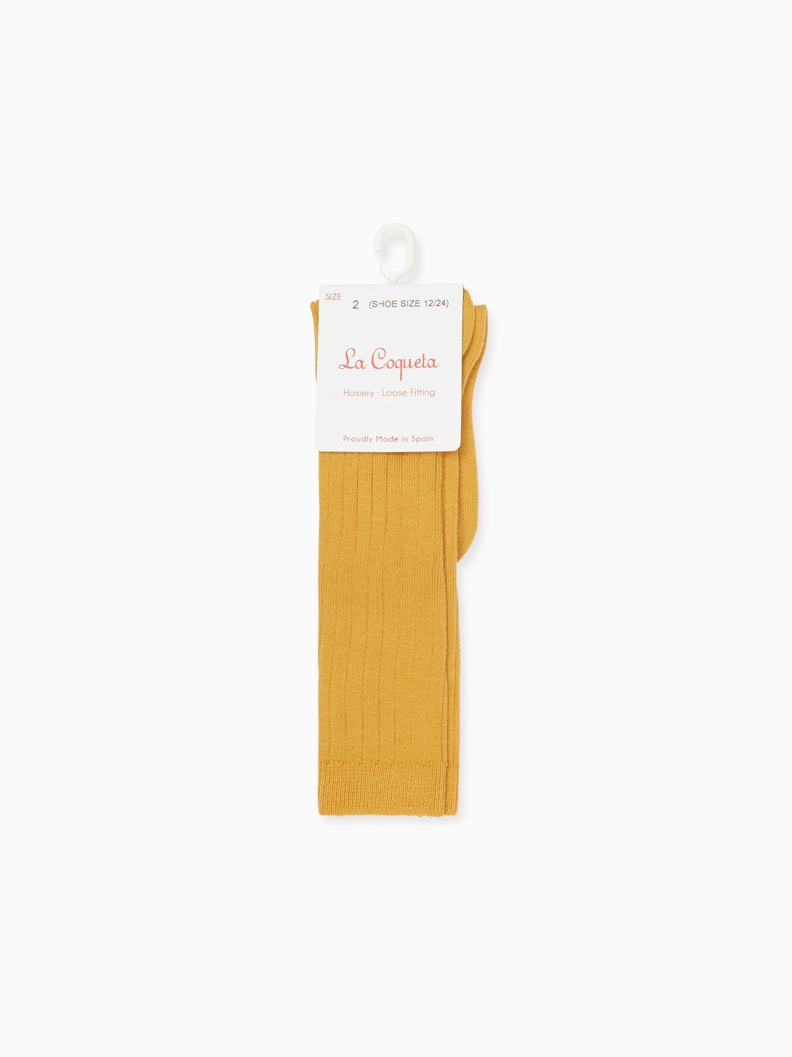 Mustard Ribbed Kids Tights