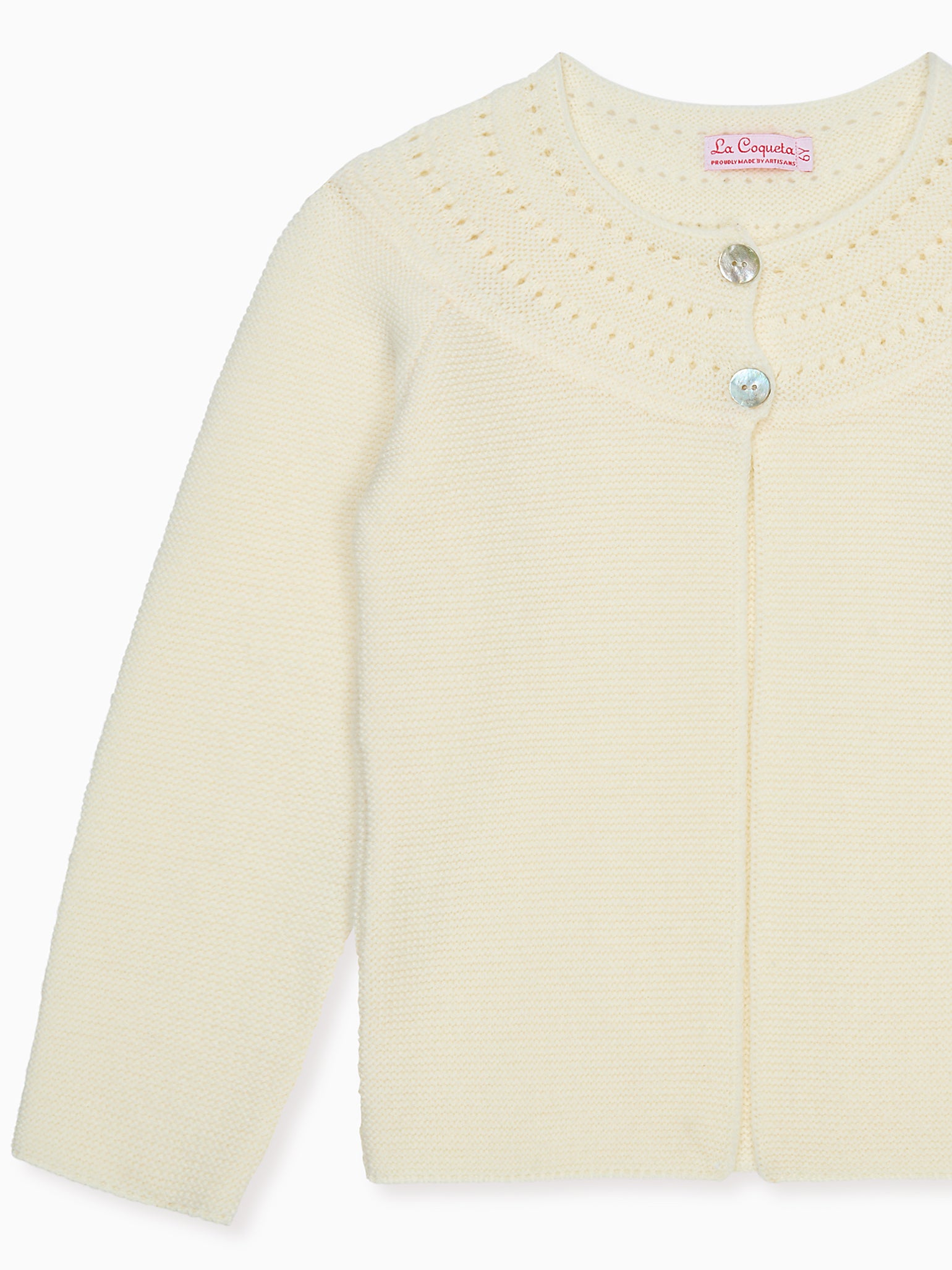 Ivory Rima Merino Girl Cardigan