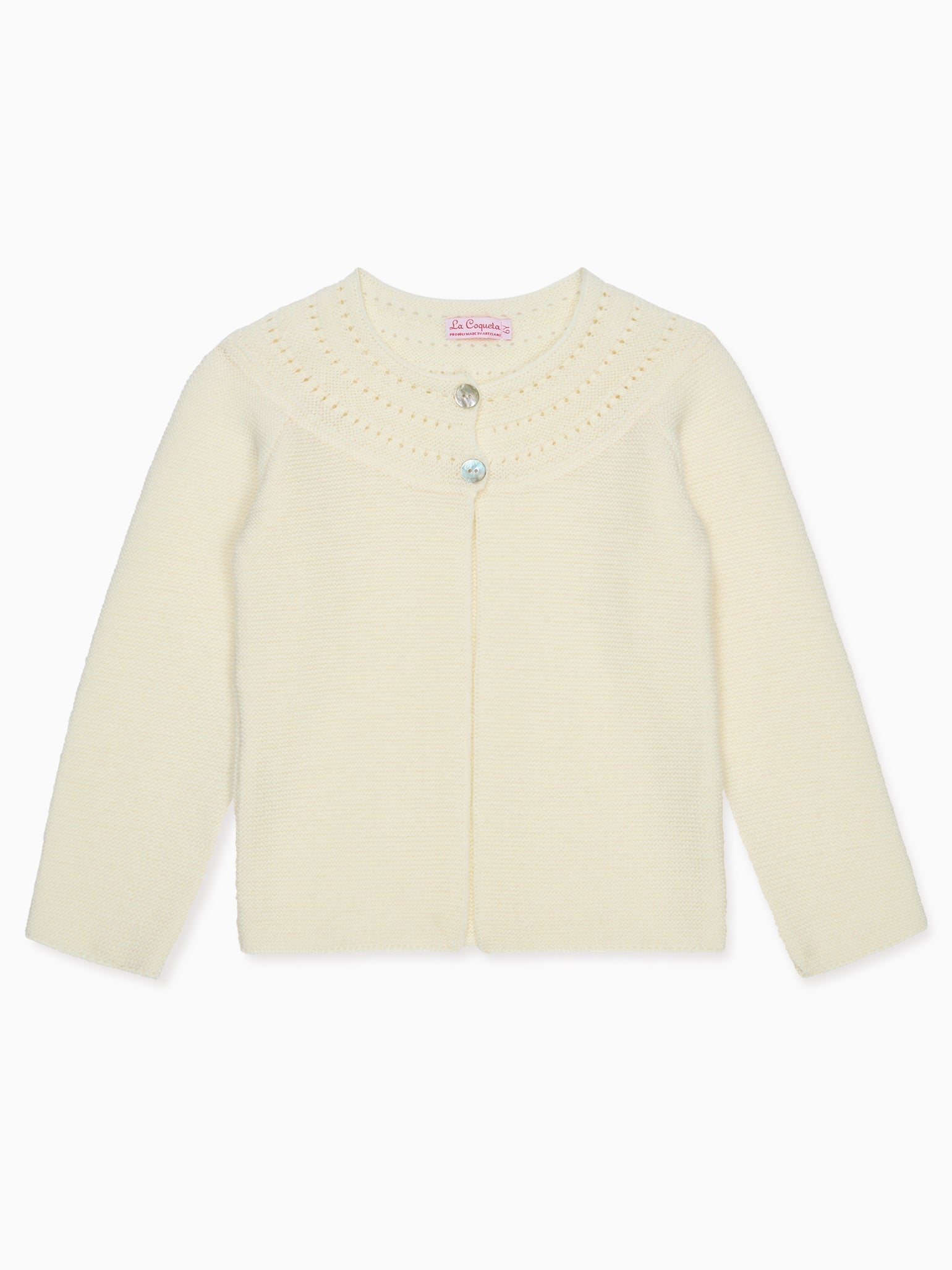 Ivory Rima Merino Girl Cardigan