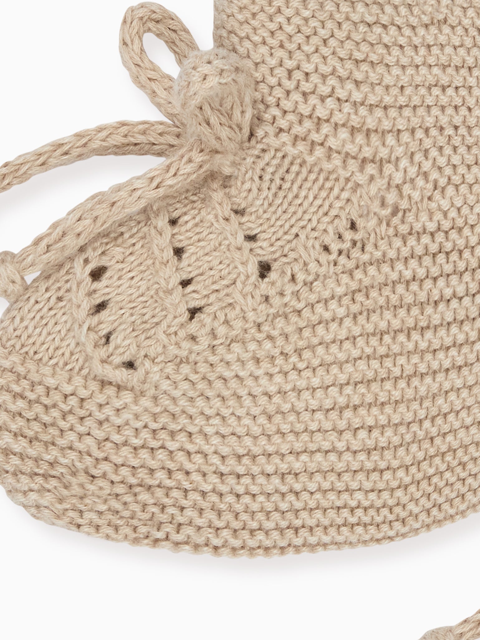 Taupe Rimevera Cotton Baby Knitted Booties