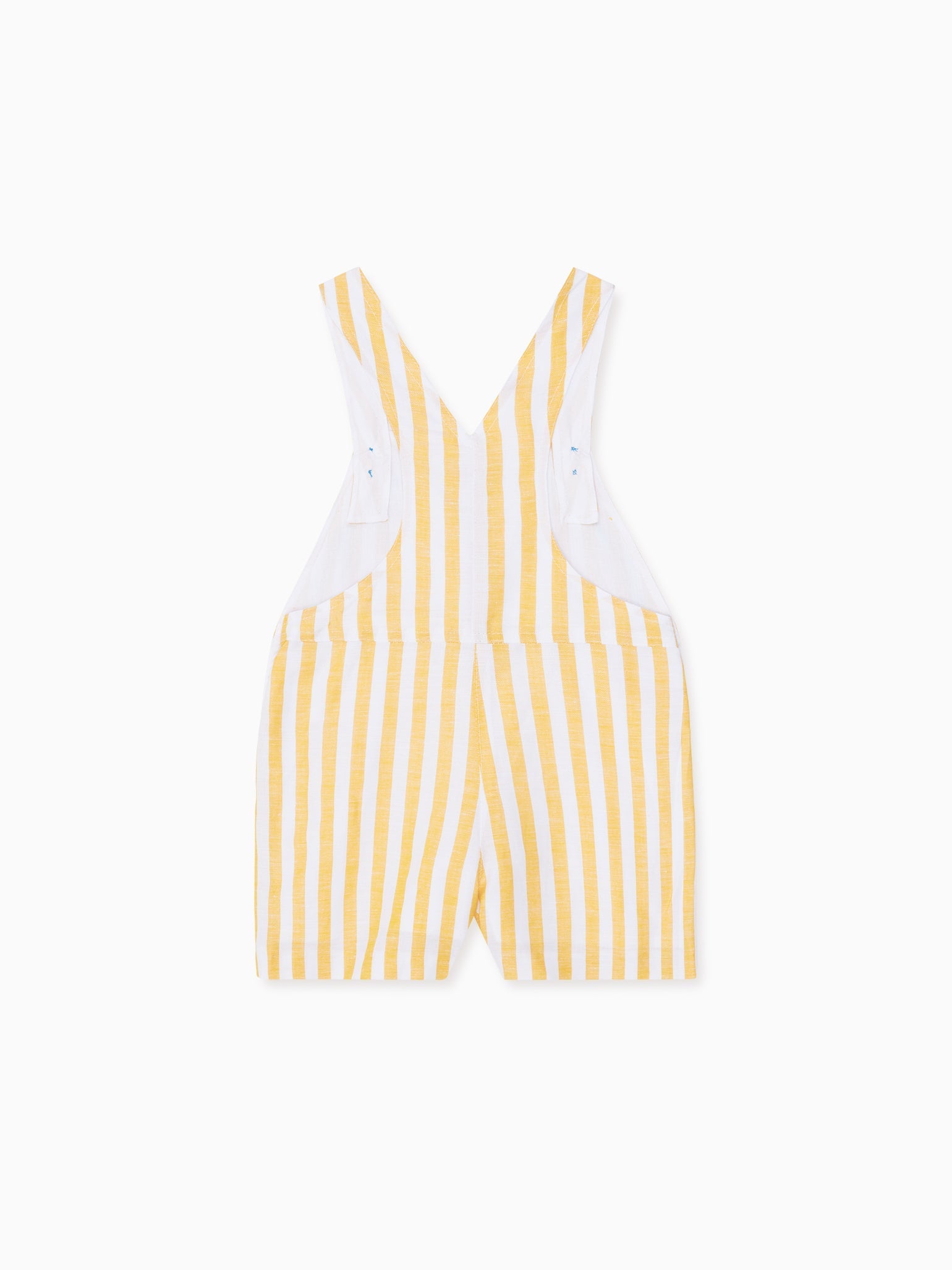 Yellow Stripe Ringo Linen Mix Baby Dungarees