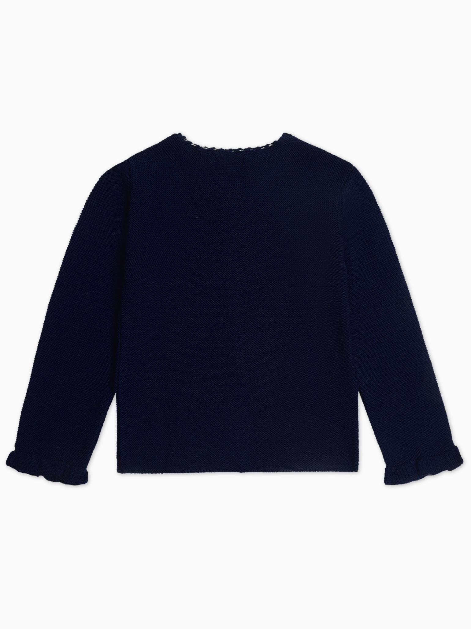 Navy Risa Merino Girl Cardigan