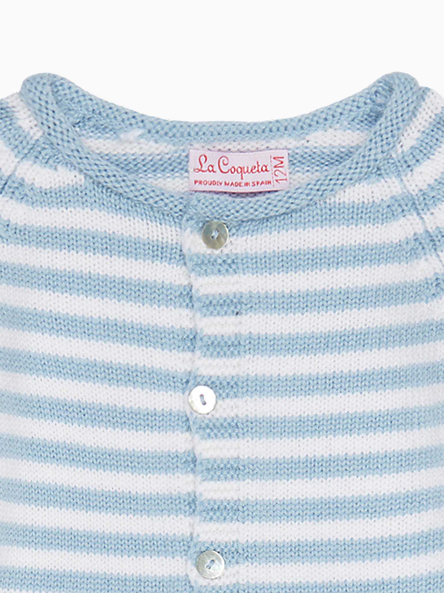 Blue Stripe Rocio Merino Baby Playsuit