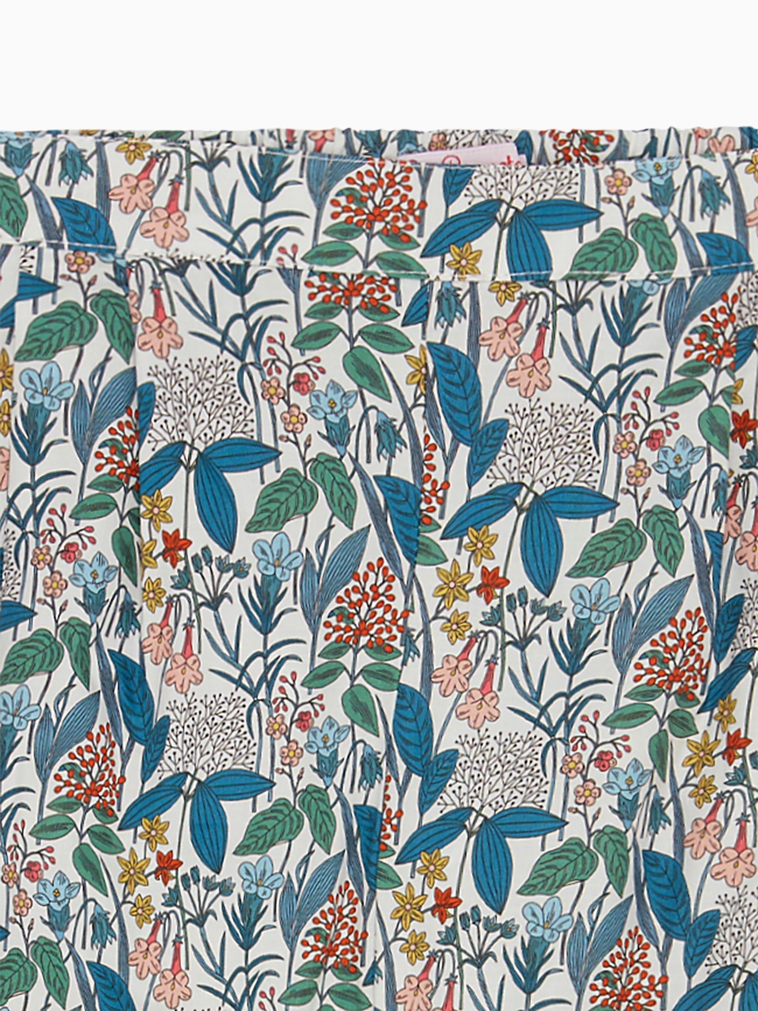 Teal Floral Roda Girl Cotton Trousers