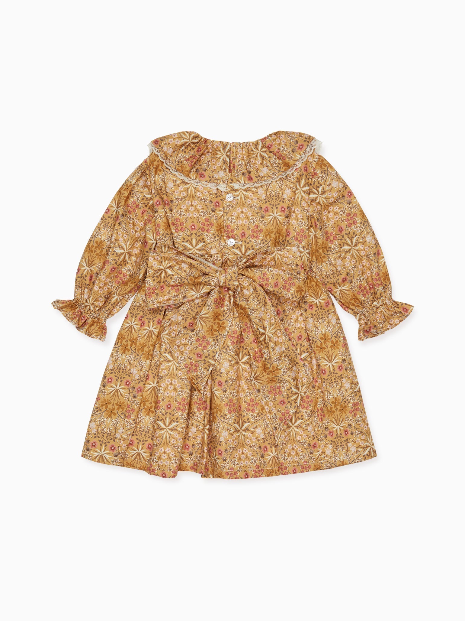 Mustard Floral Roda Girl Smock Dress