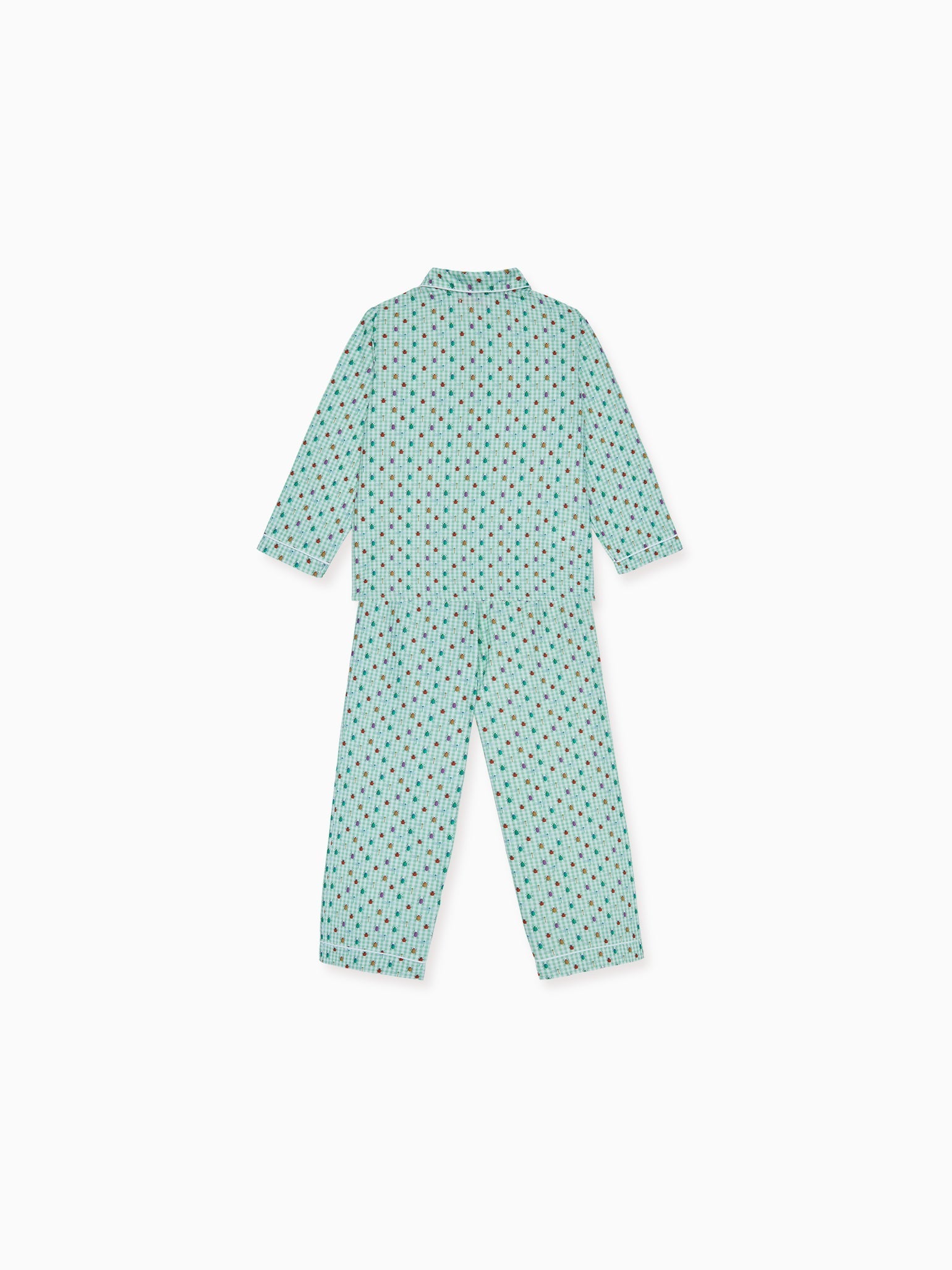 Green Gingham Romera Kids Cotton Pyjamas
