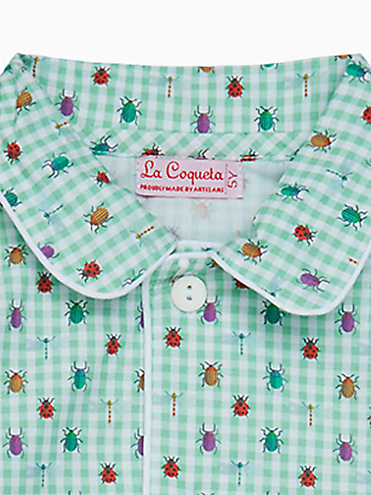 Green Gingham Romera Kids Cotton Pyjamas