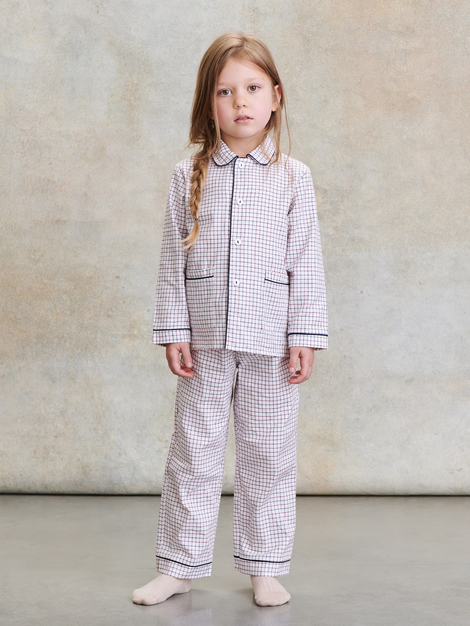 Burgundy Check Romera Kids Pyjamas