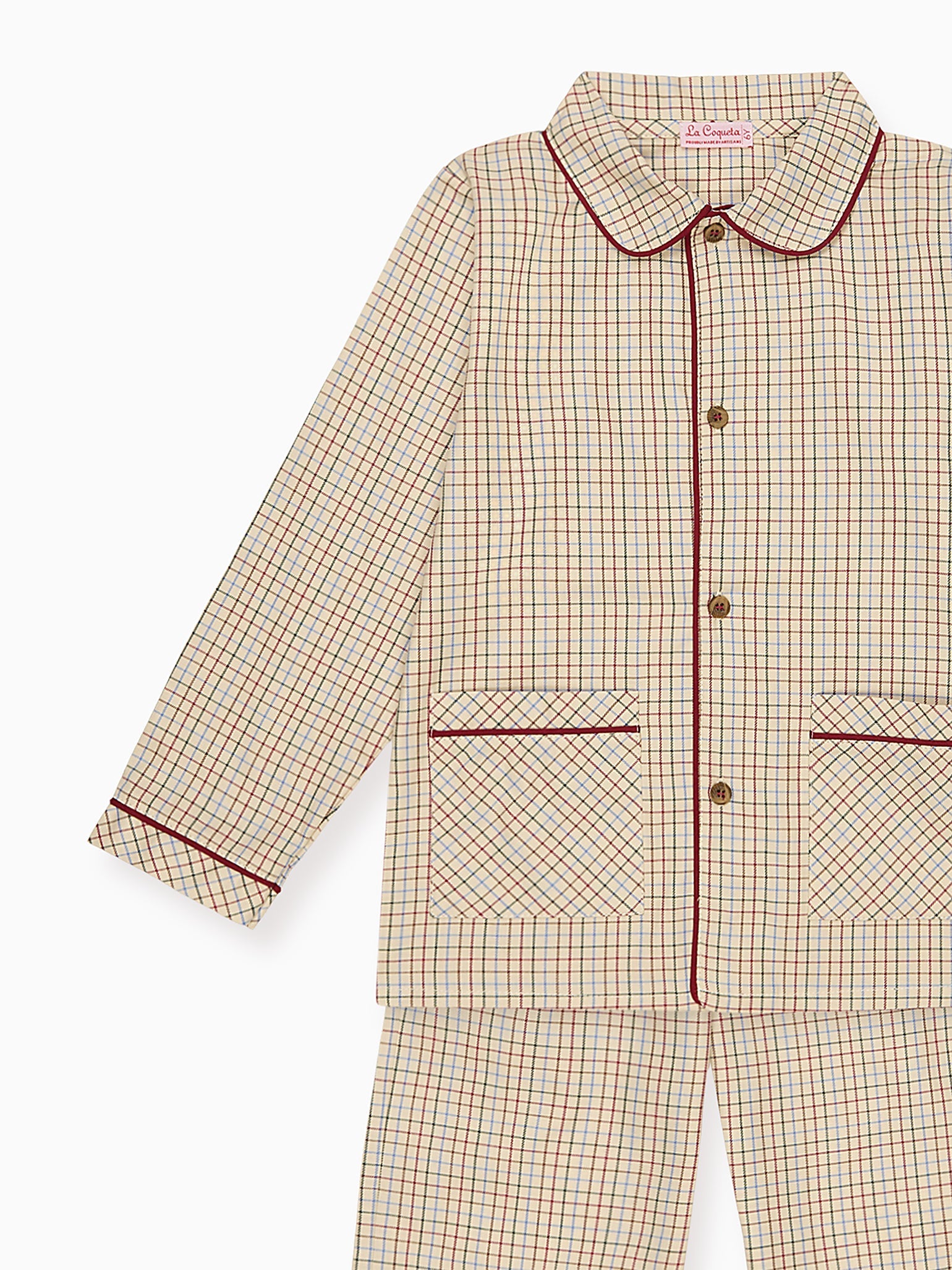 Ivory Check Romero Kids Pyjamas