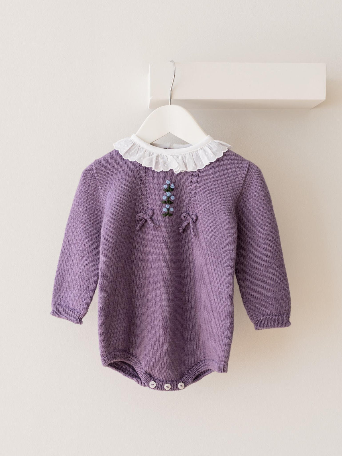 Damson Rosario Merino Baby Girl Knitted Romper