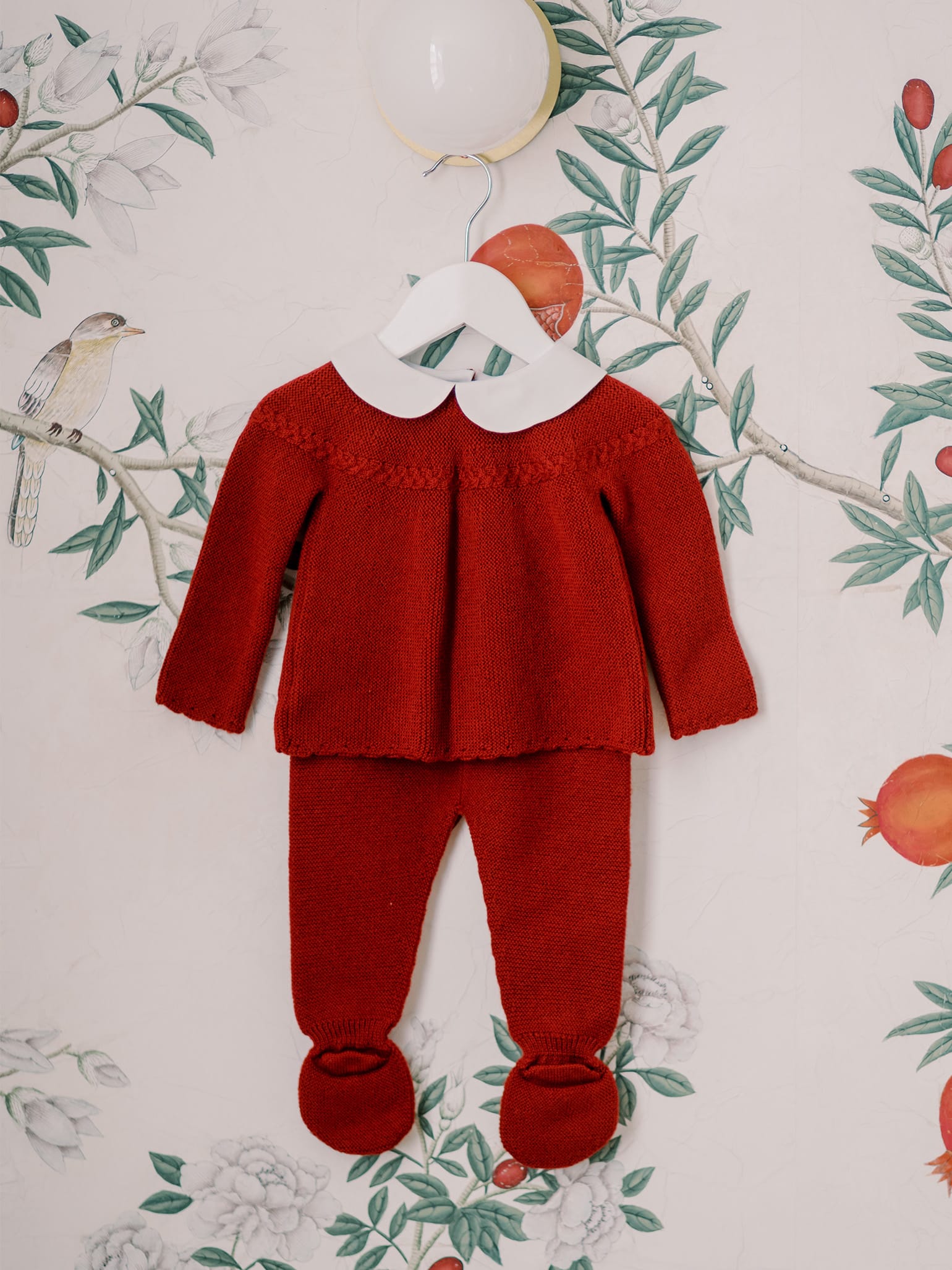 Burgundy Rosauro Merino Baby Set