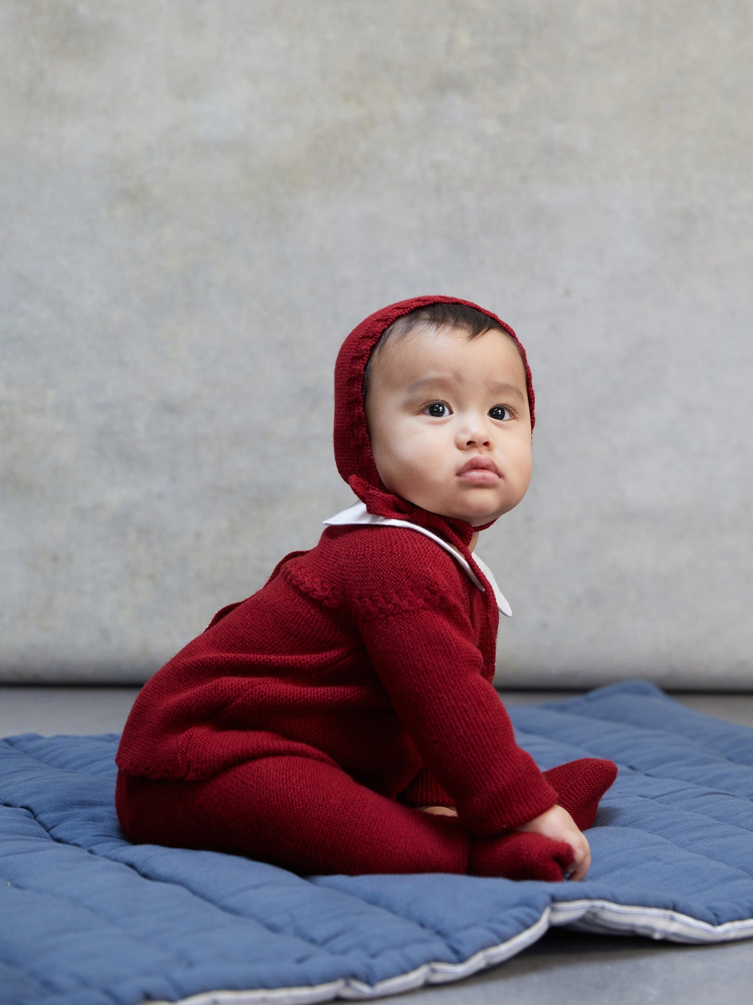 Burgundy Rosauro Merino Baby Gift Box Set