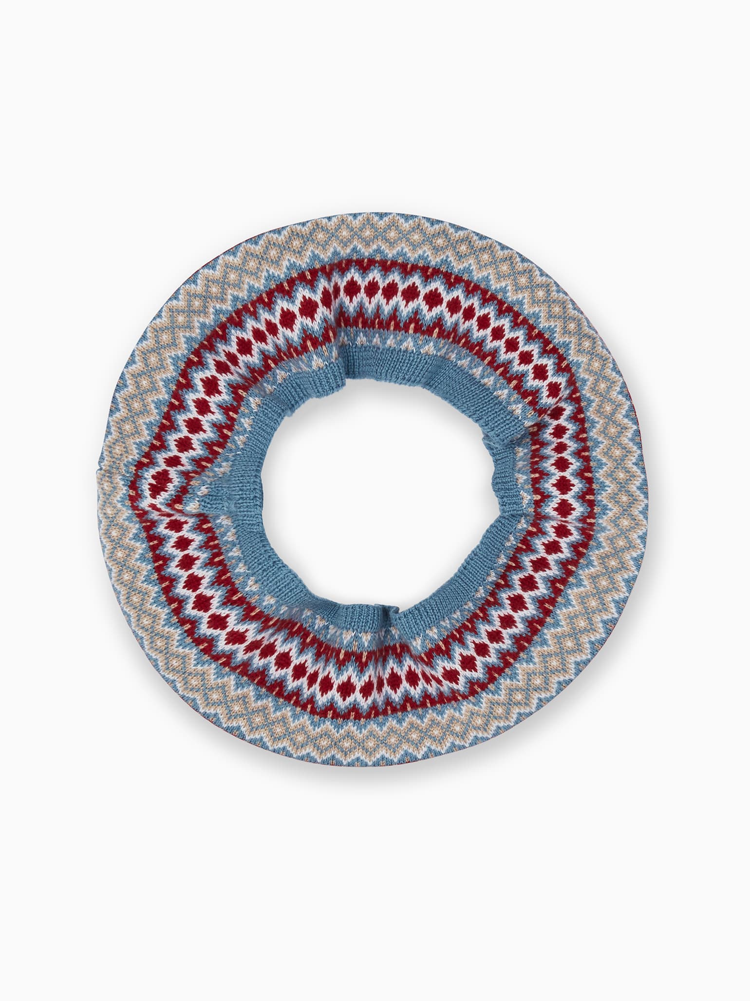 Blue Fair Isle Merino Kids Snood