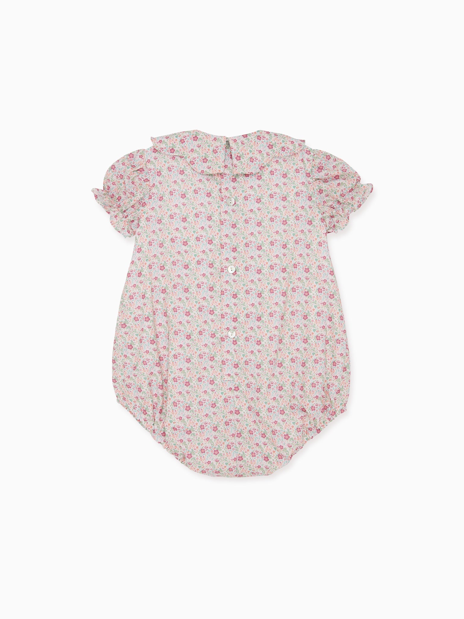 Pink Floral Sabrina Baby Girl Smock Romper