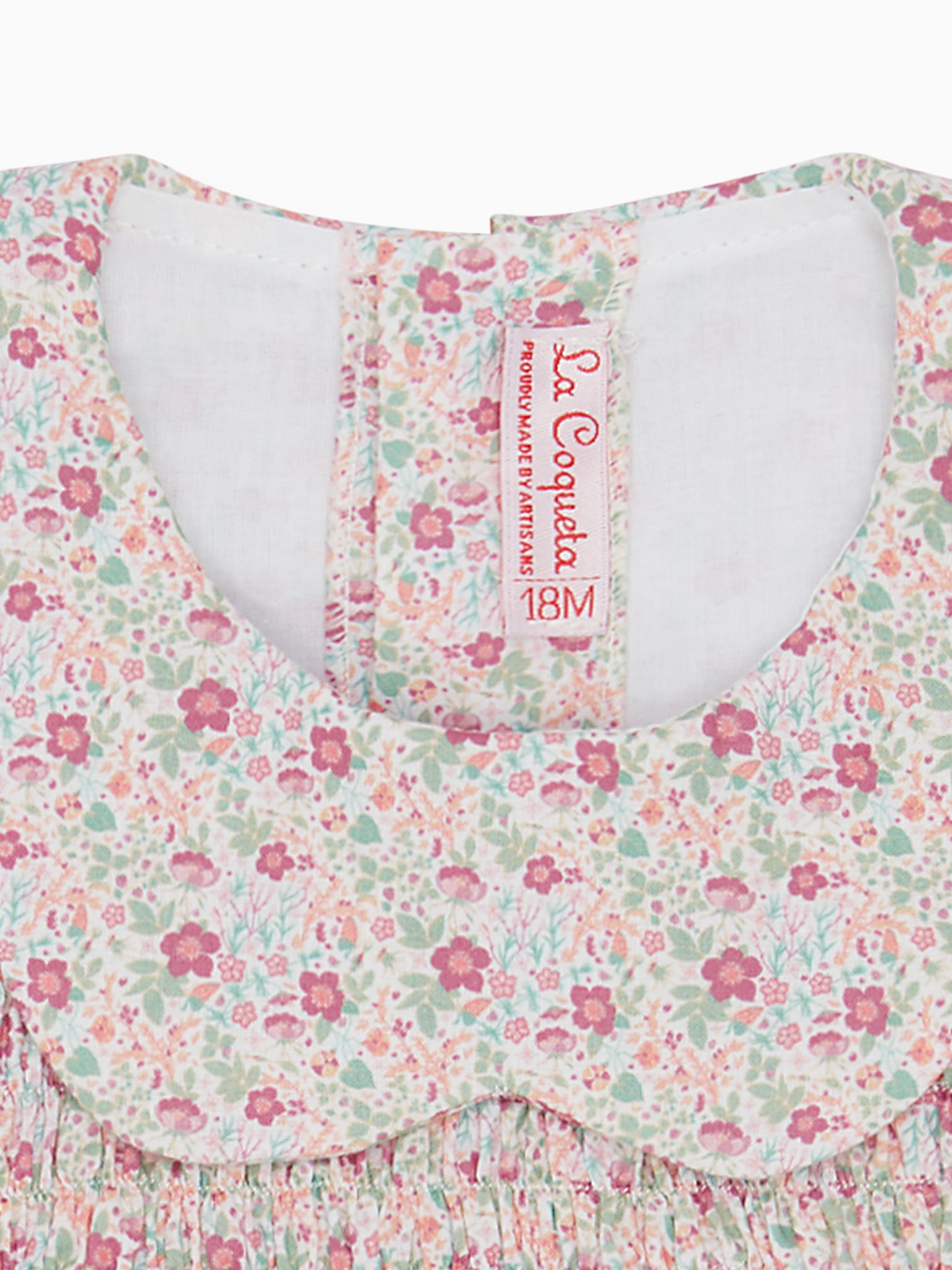 Pink Floral Sabrina Baby Girl Smock Romper