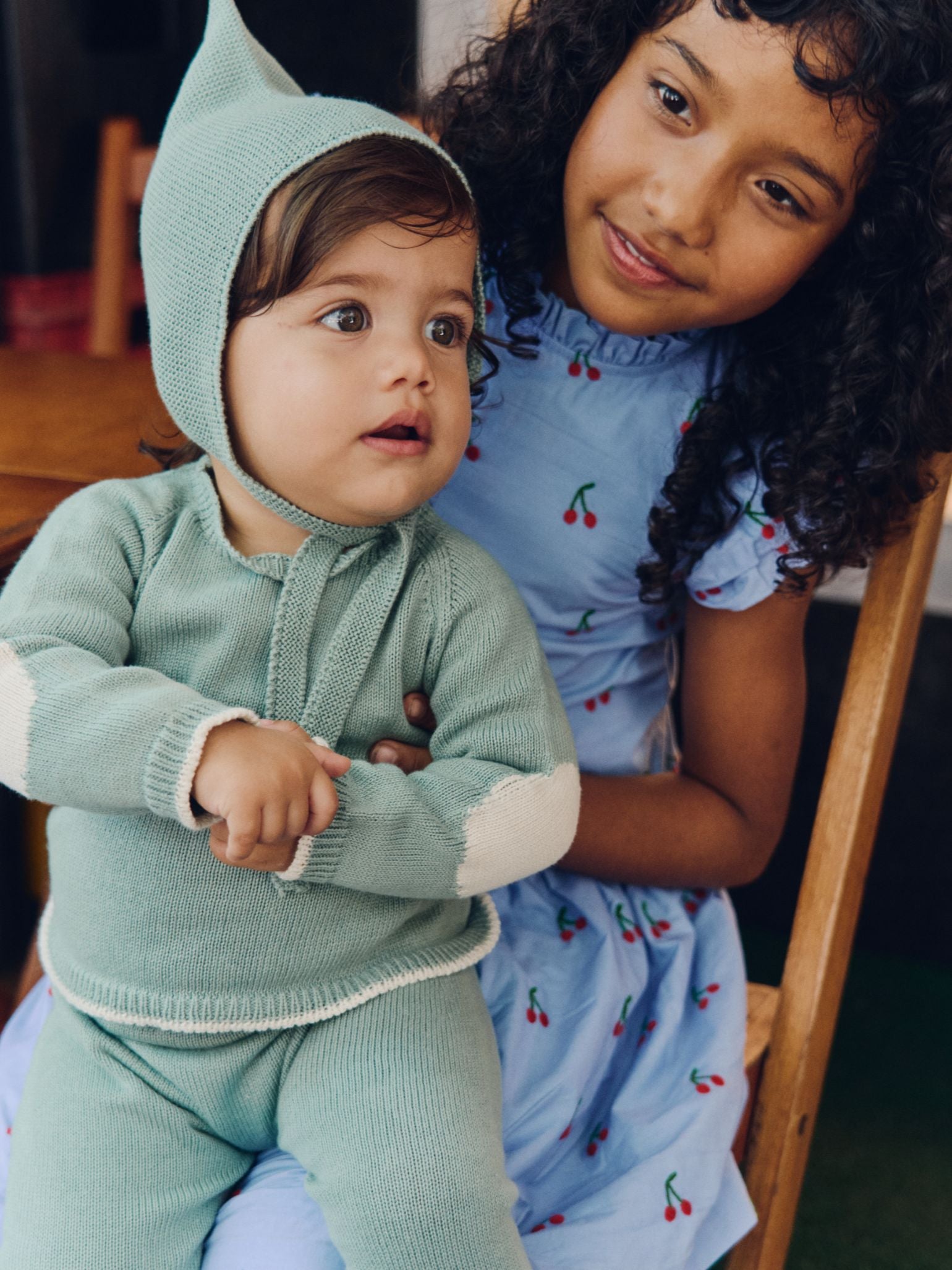 Sage Alma Cotton Baby Knitted Bonnet