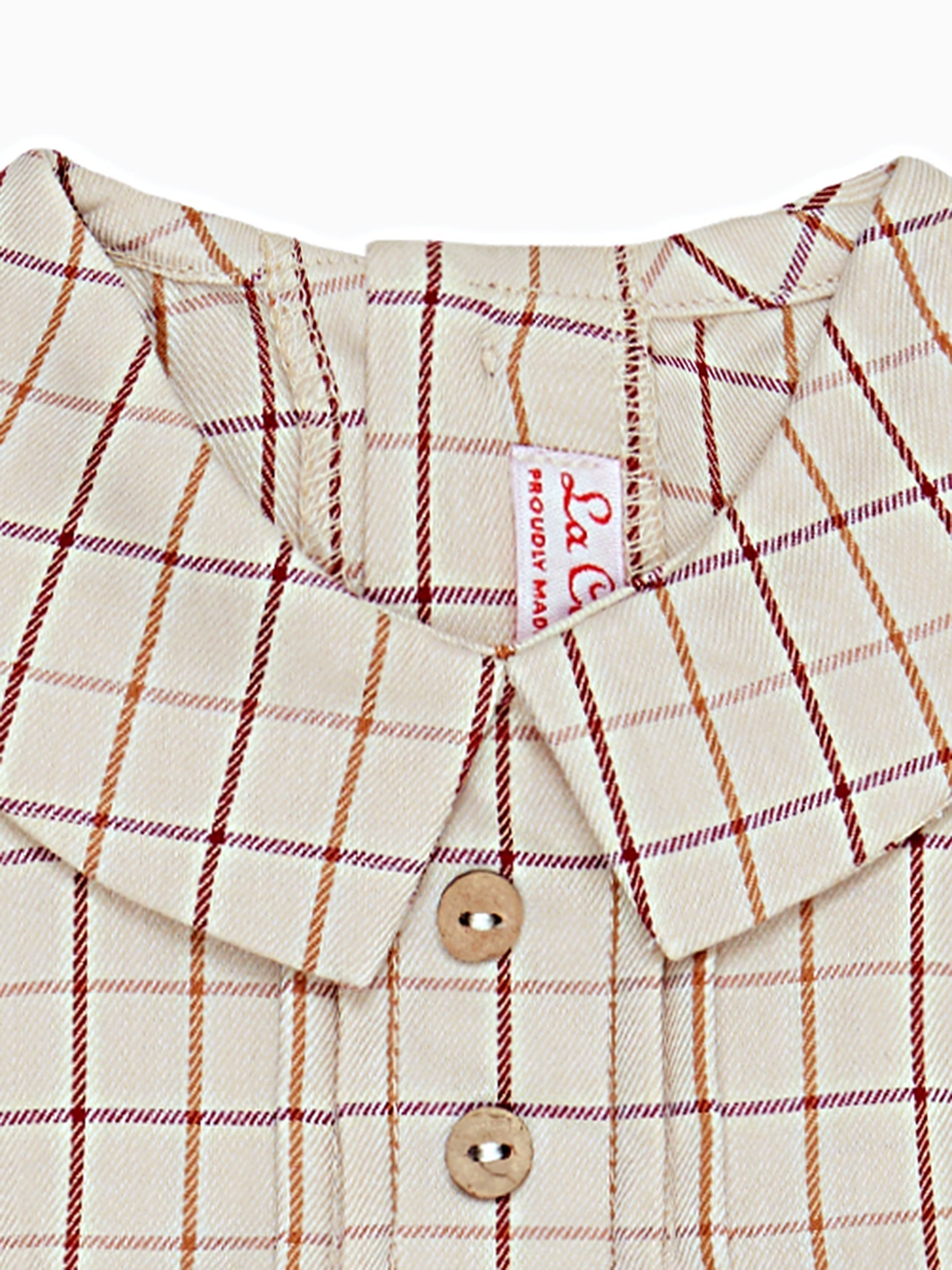 Burgundy Check Sando Baby Boy Set