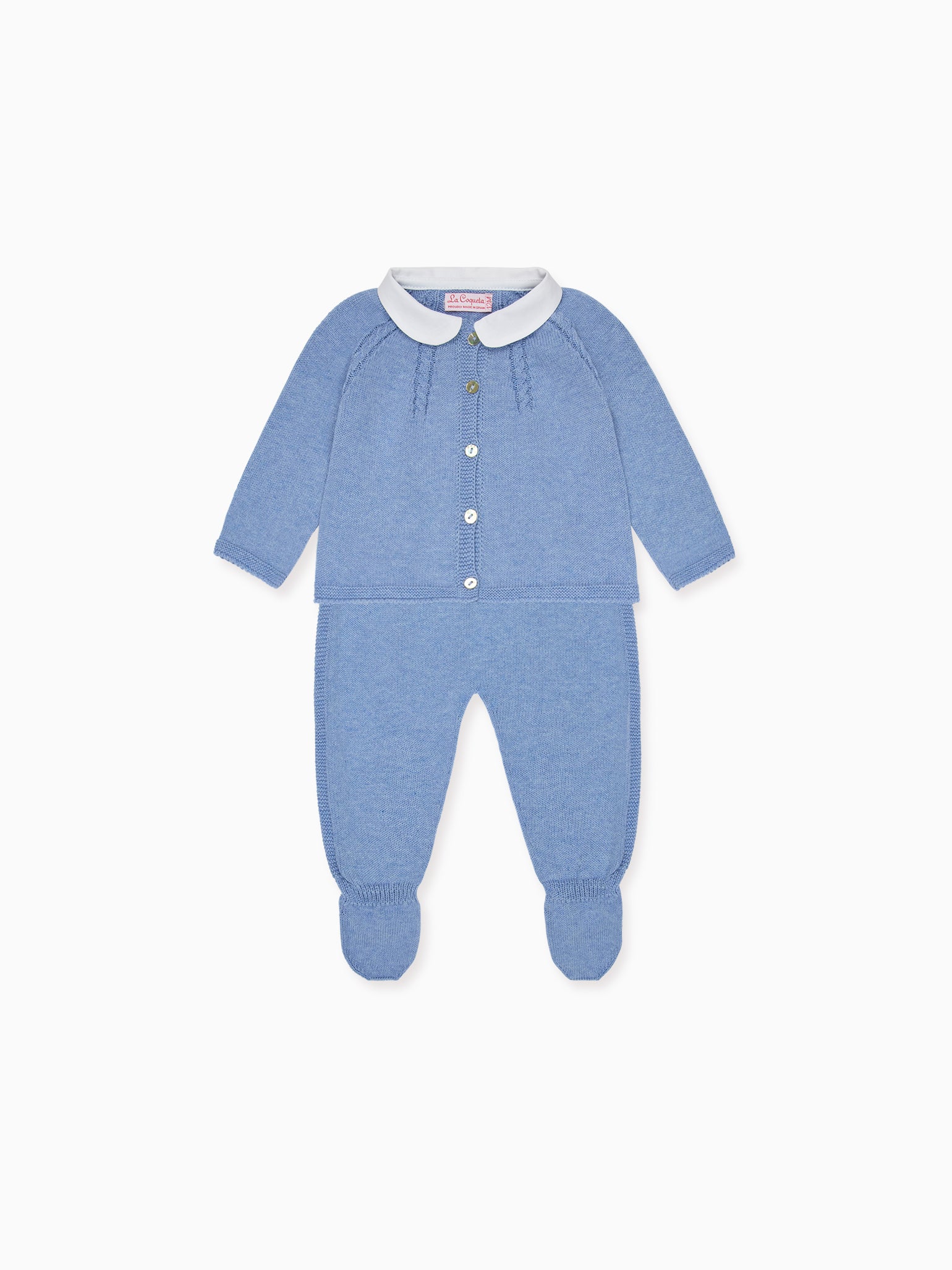 Blue Sanson Cotton Baby Knitted Set