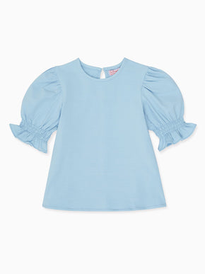 Dusty Blue Sara Girl Cotton Top