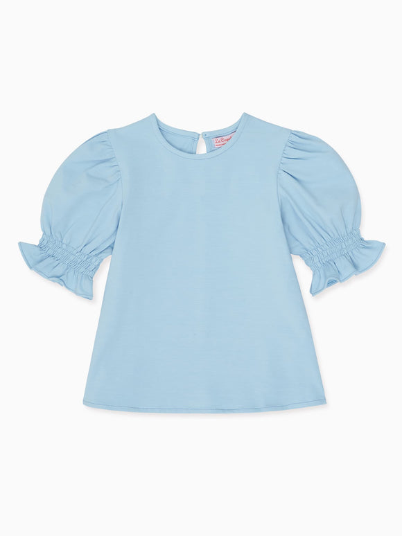 Dusty Blue Sara Girl Cotton Top