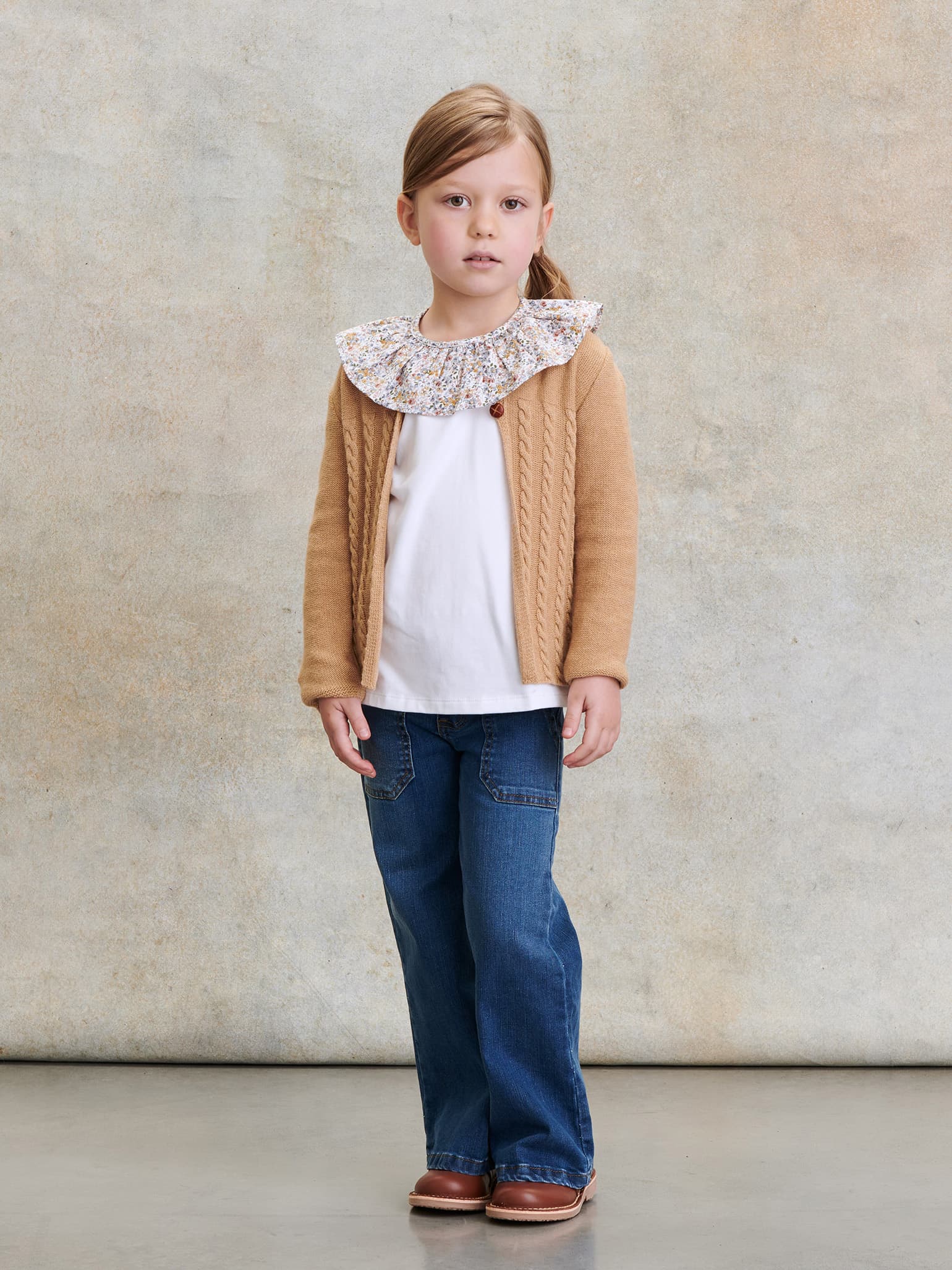 Camel Mela Merino Girl Cardigan
